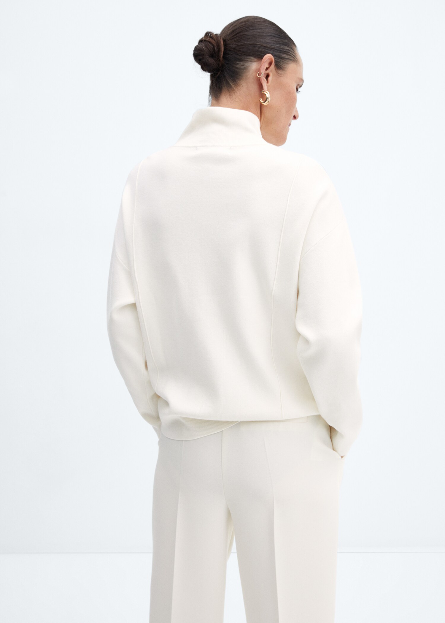 High neck sweater with zip - Reverse of the article
