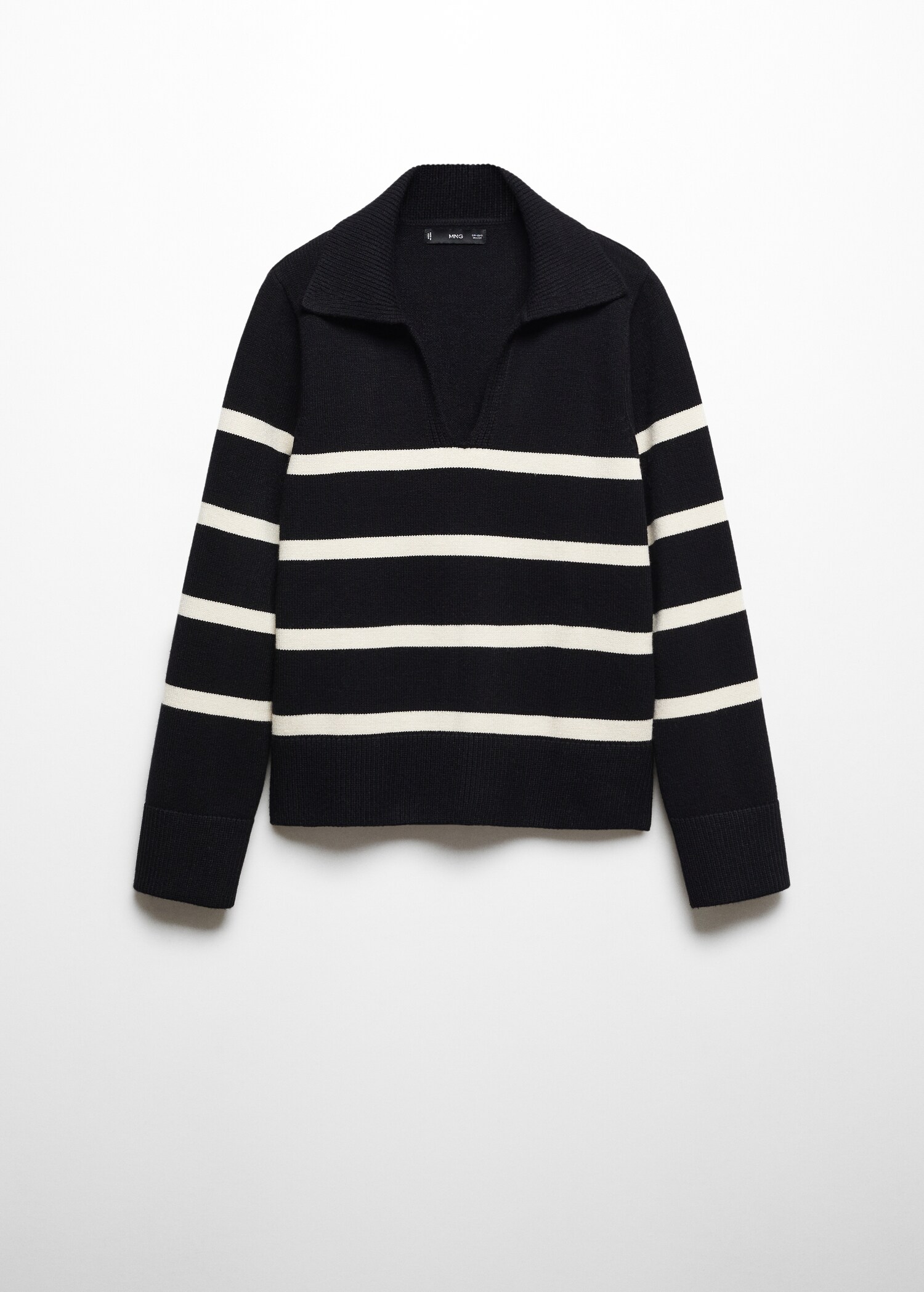 Pullover righe collo polo - Articolo senza modello