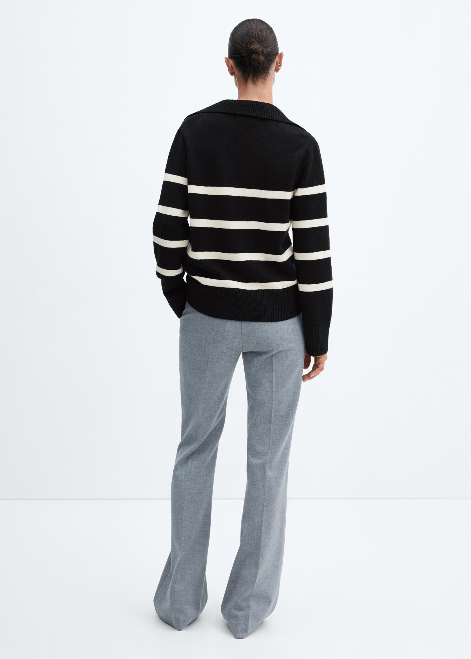 Pullover righe collo polo - Retro dell'articolo