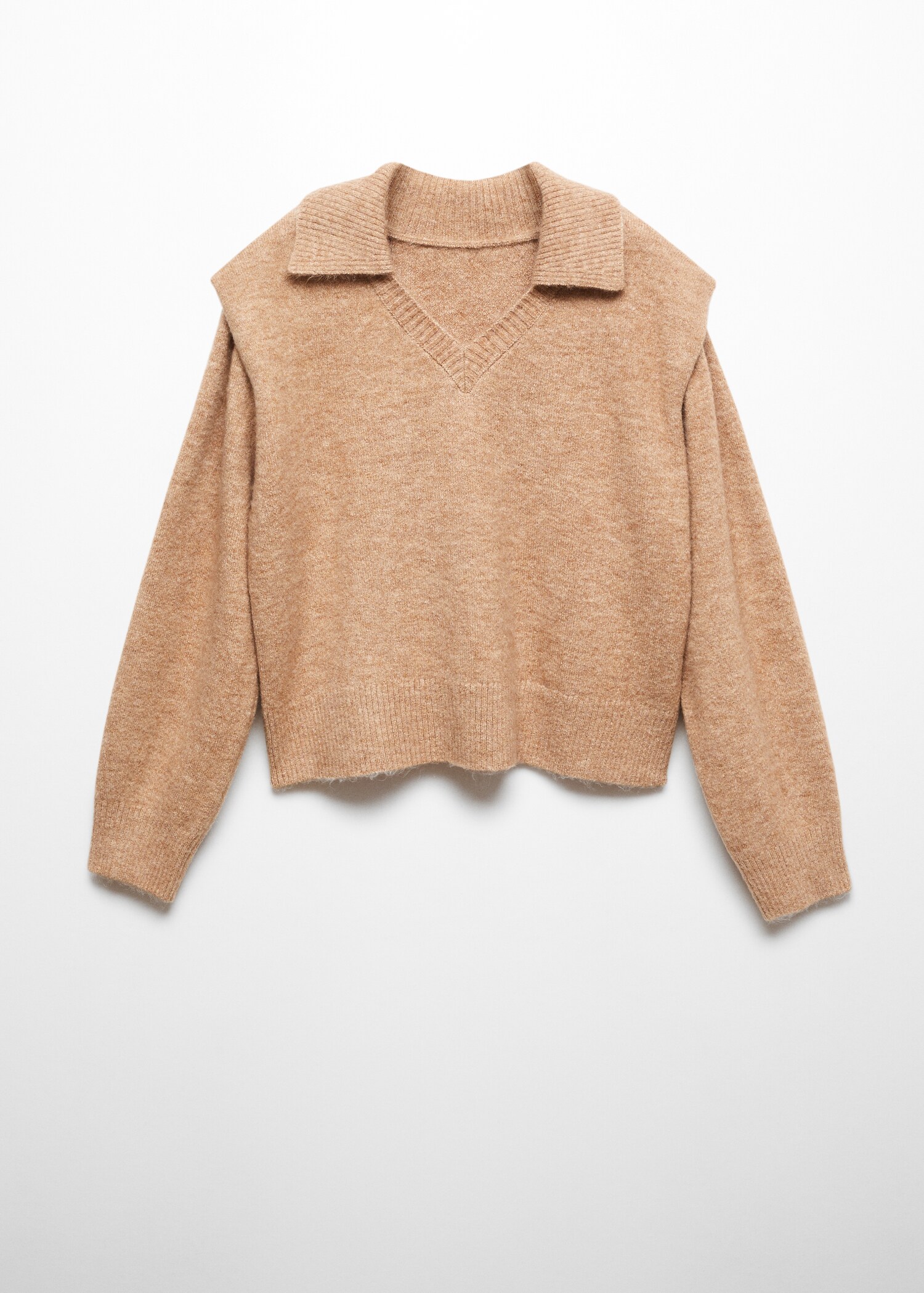 Polo-neck sweater with shoulder pads - Article without model