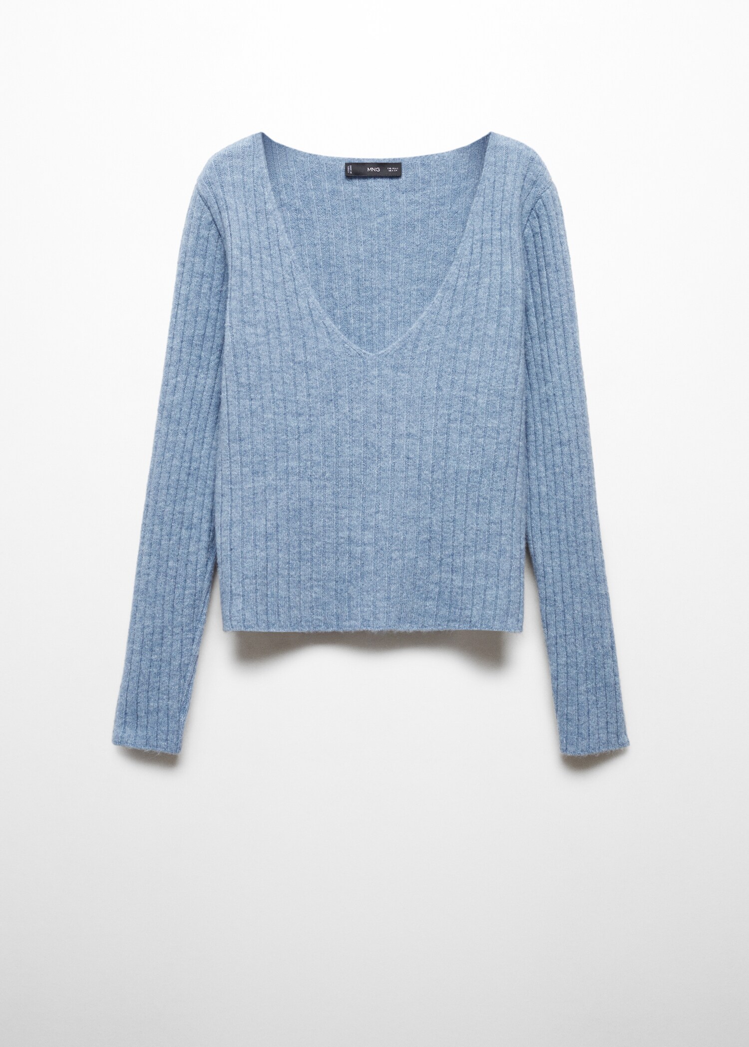 V-neck ribbed knit sweater - Article without model