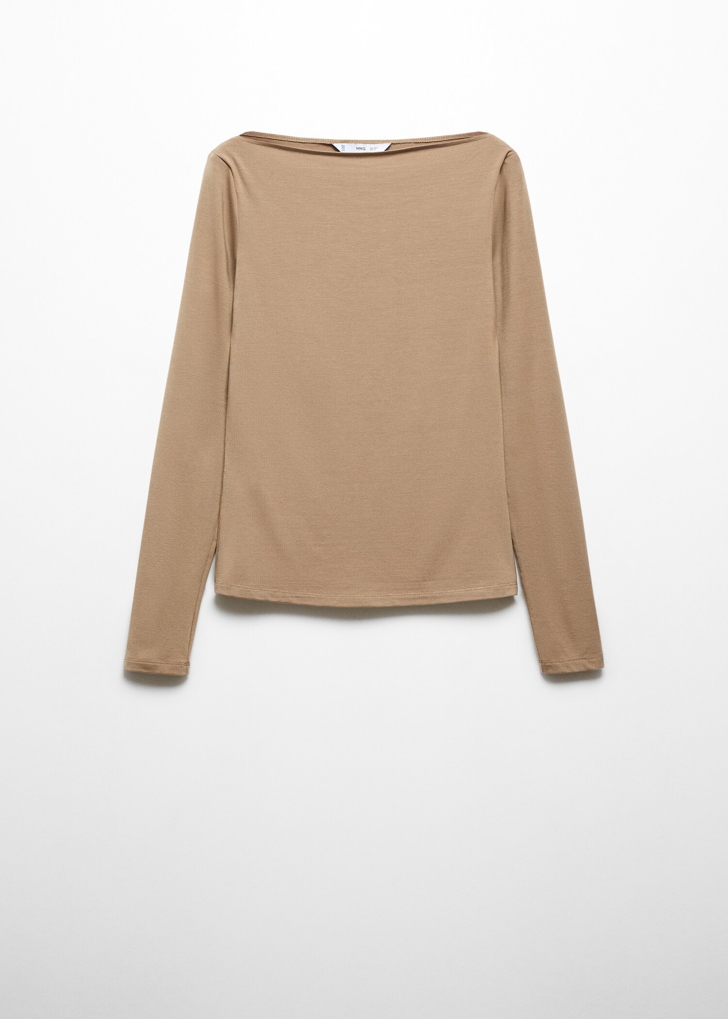 Boat-neck lyocell t-shirt - Article without model