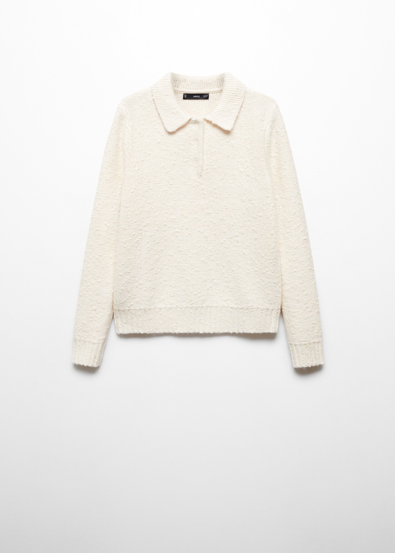 Polo-neck textured sweater - Article without model