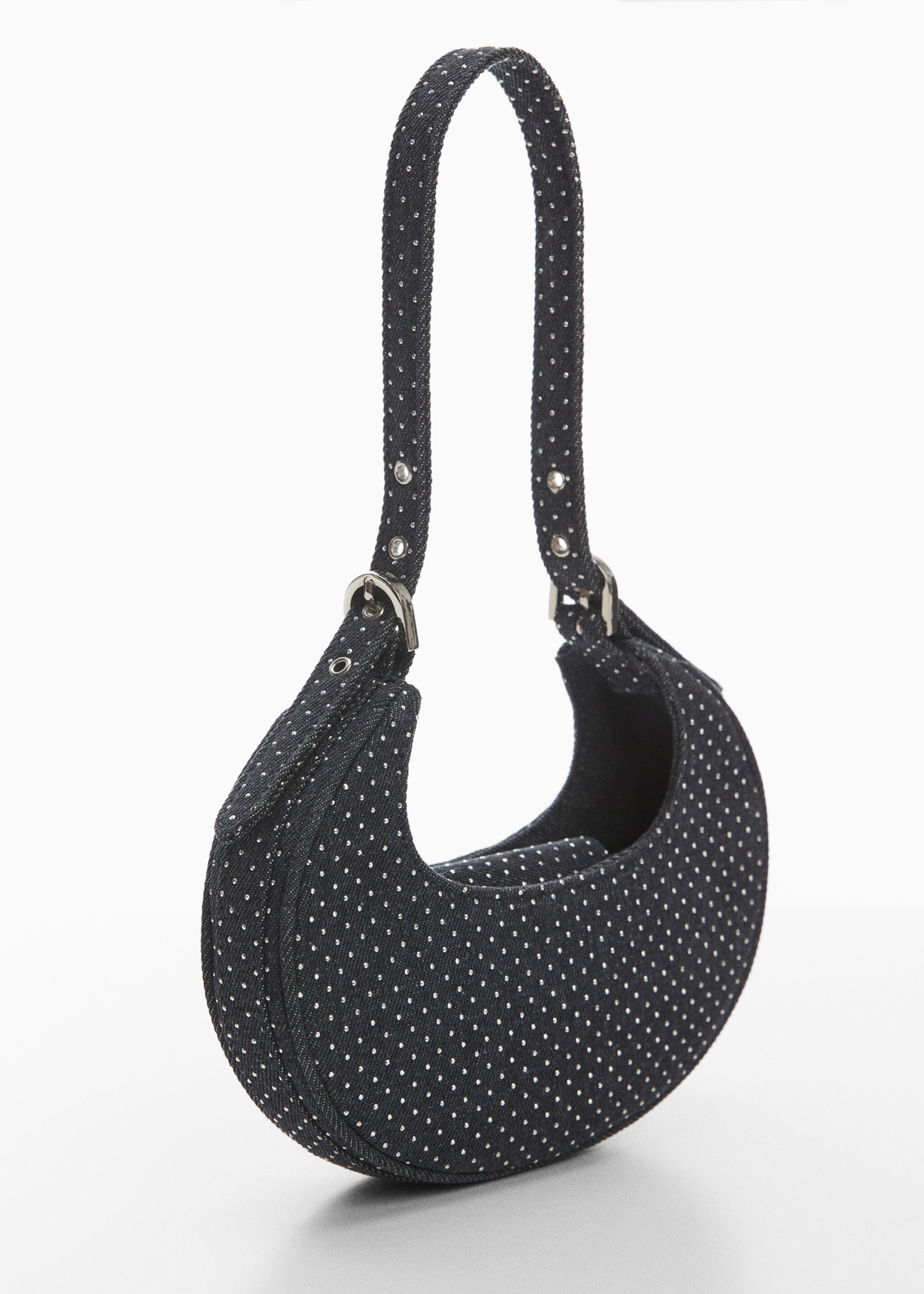 Rigid sparkly denim bag - Medium plane