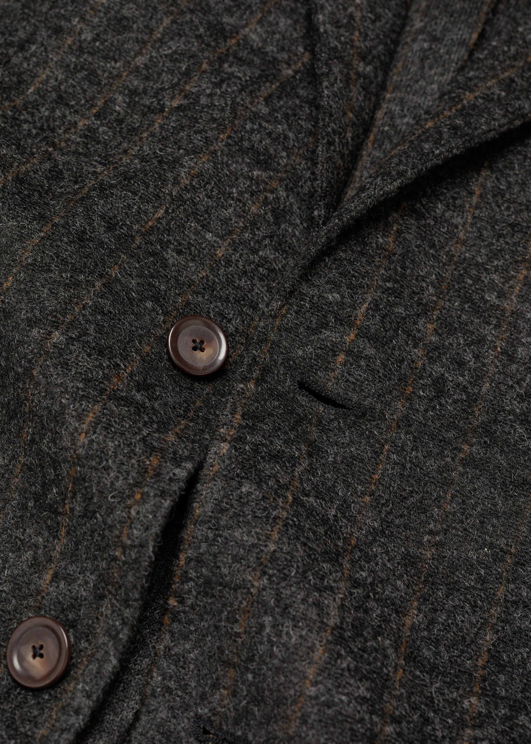 Pinstripe virgin wool blazer - Details of the article 0, Grey. Ref: 57008636-00.