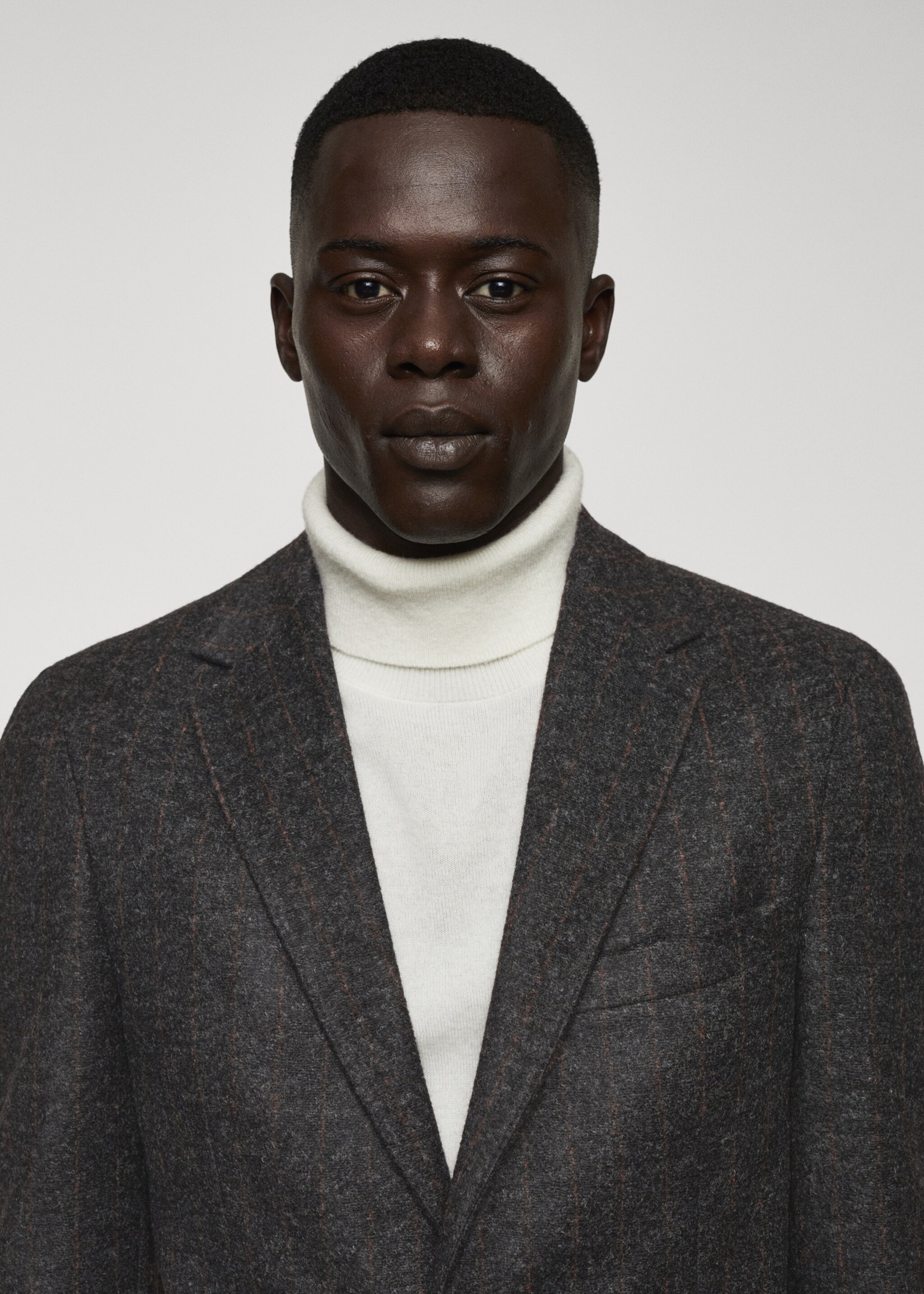 Pinstripe virgin wool blazer - Details of the article 1, Grey. Ref: 57008636-00.