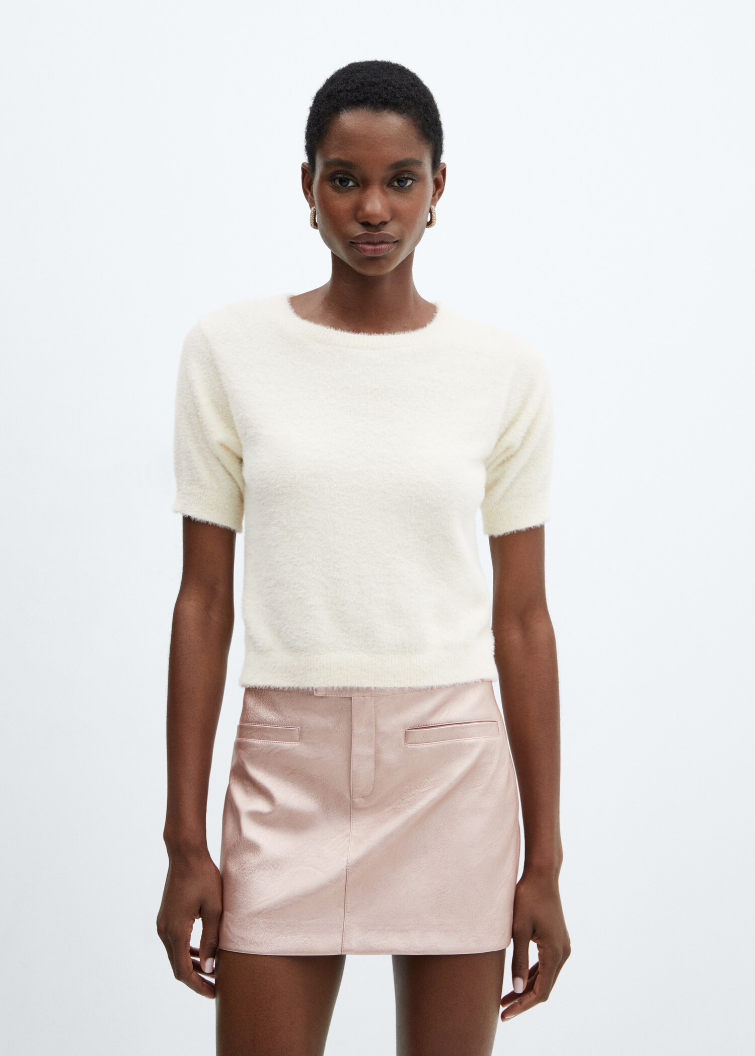 Fur-effect knitted sweater - Medium plane