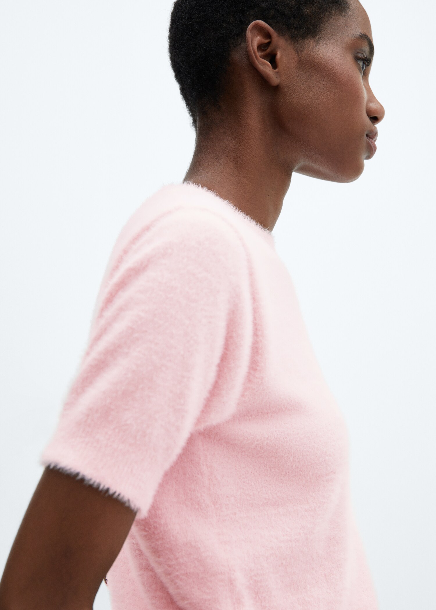 Fur-effect knitted sweater - Details of the article 1