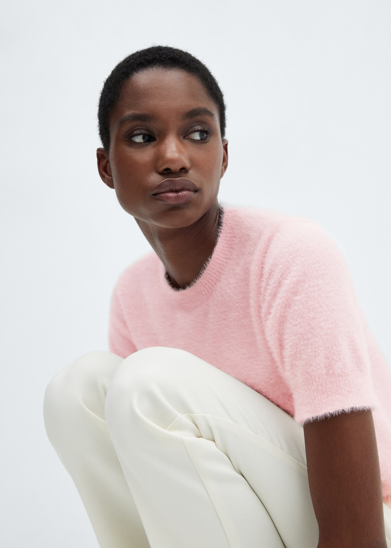 Fur-effect knitted sweater - Details of the article 2