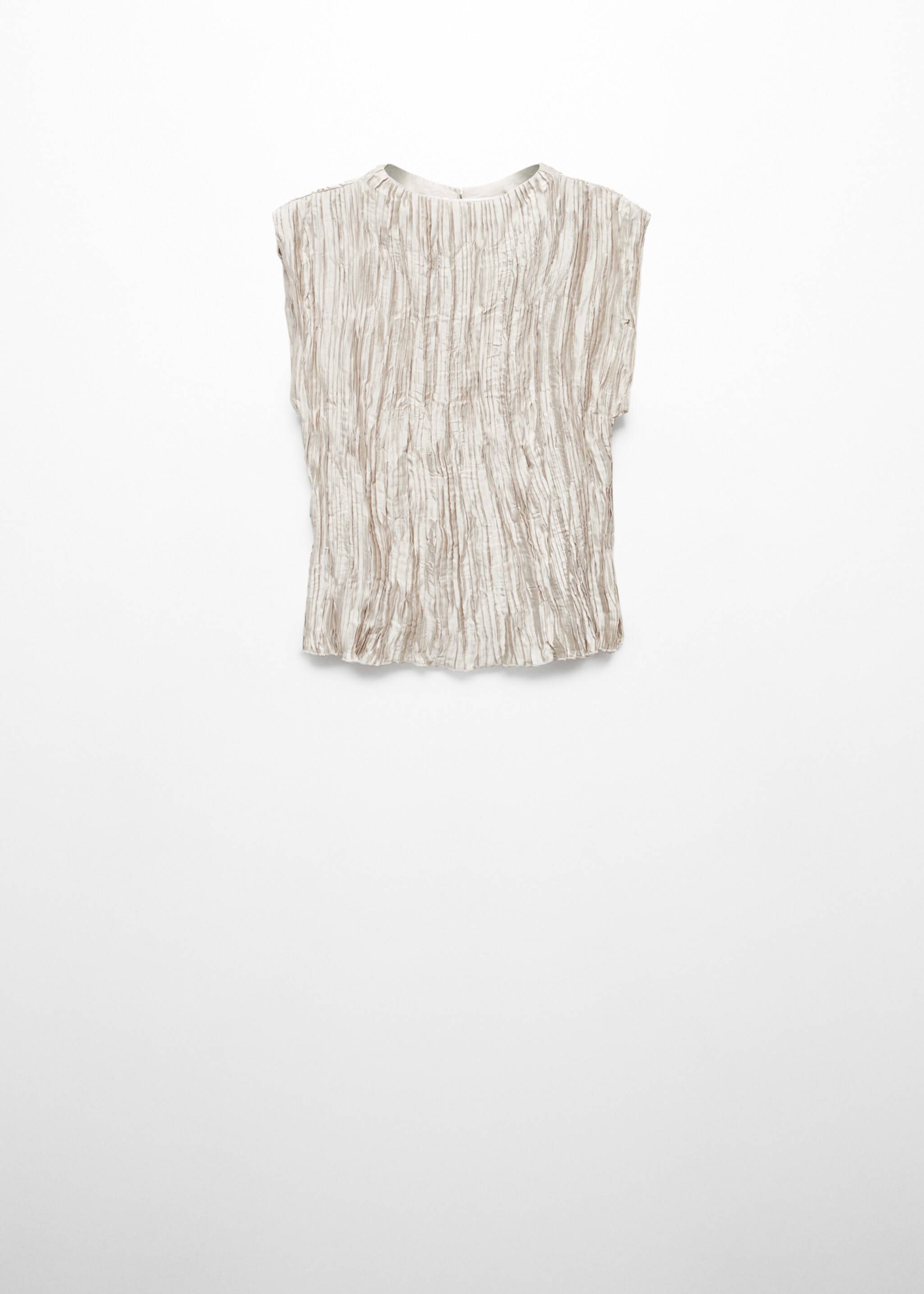 Satinierte Bluse mit Plisséedetails - Artikel ohne Model, Hellgrau/Pastellgrau. Ref: 57009101-00.