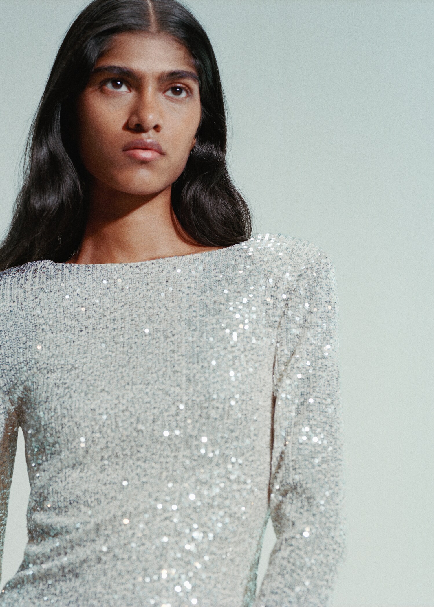 Sequin shoulder pads dress - Details of the article 7