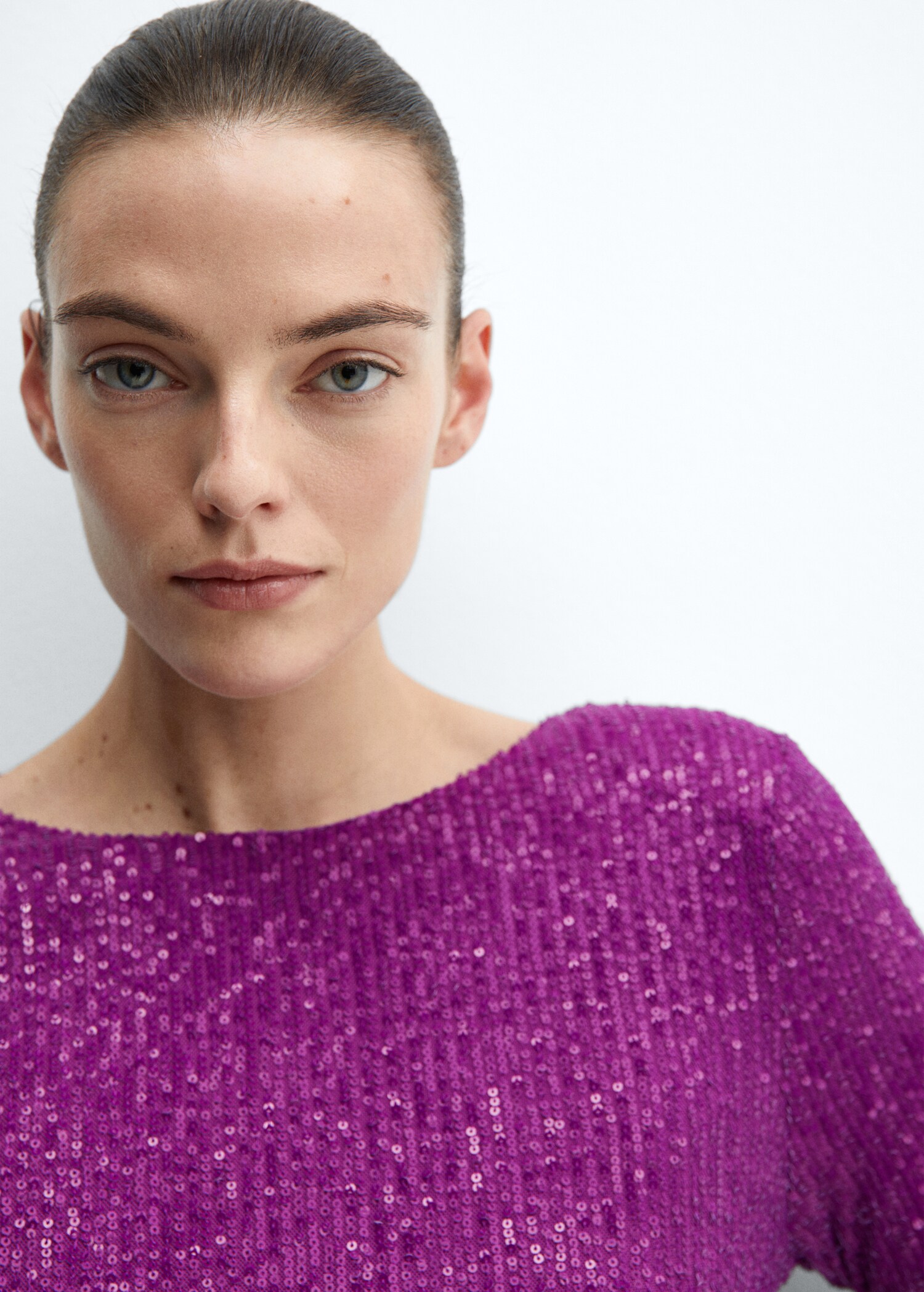 Sequin shoulder pads dress - Details of the article 1
