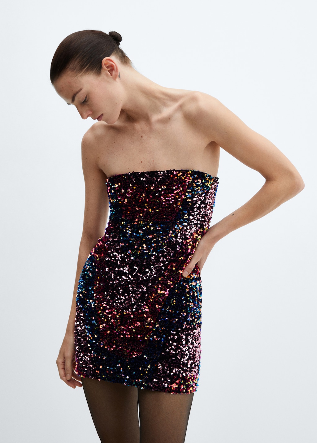 Strapless sequin dress Women MANGO OUTLET Norway