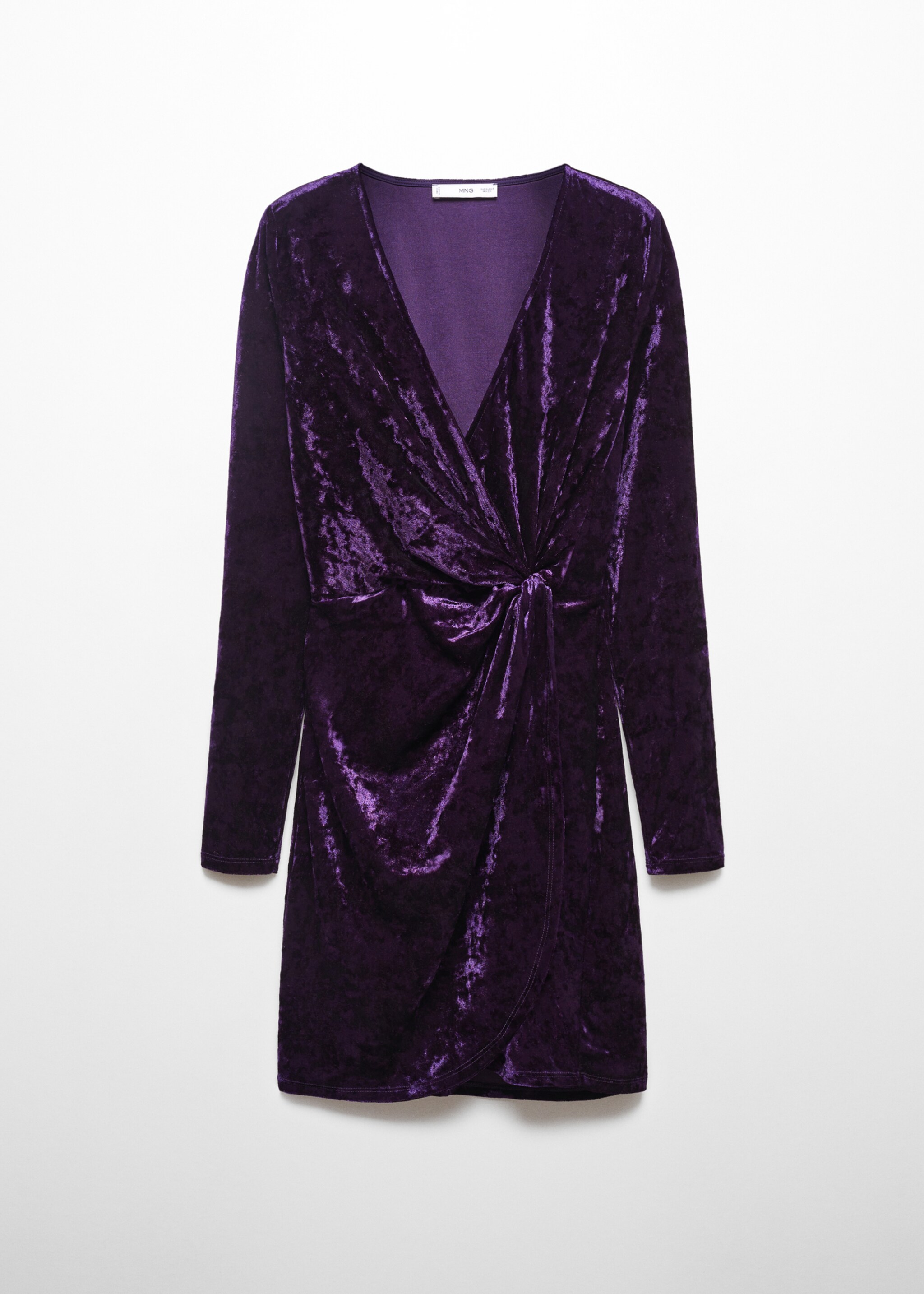 Velvet crossed dress - Article without model, Purple. Ref: 57009116-00.