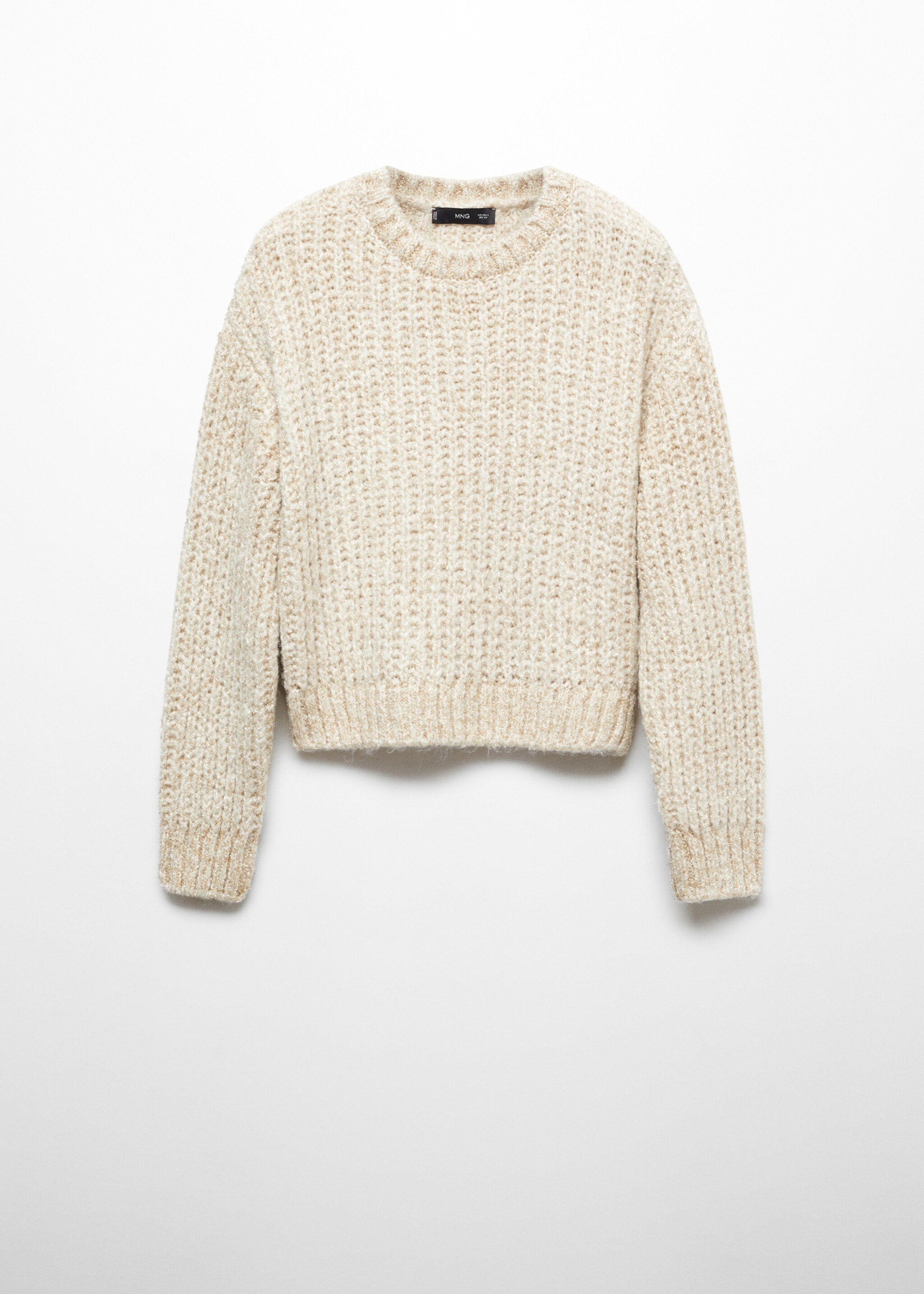 Thick knit lurex jumper - Article without model, Ecru. Ref: 57009125-00.
