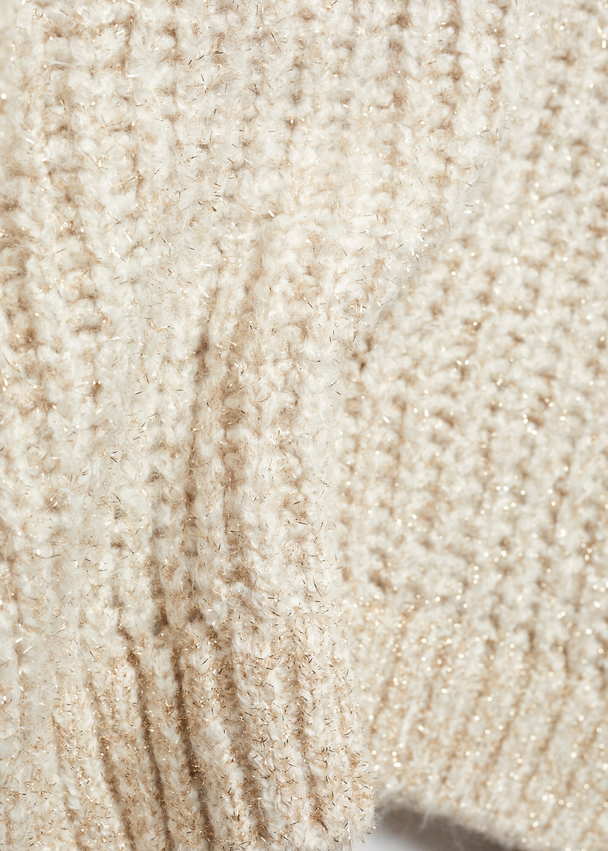 Thick knit lurex jumper - Details of the article 8, Ecru. Ref: 57009125-00.