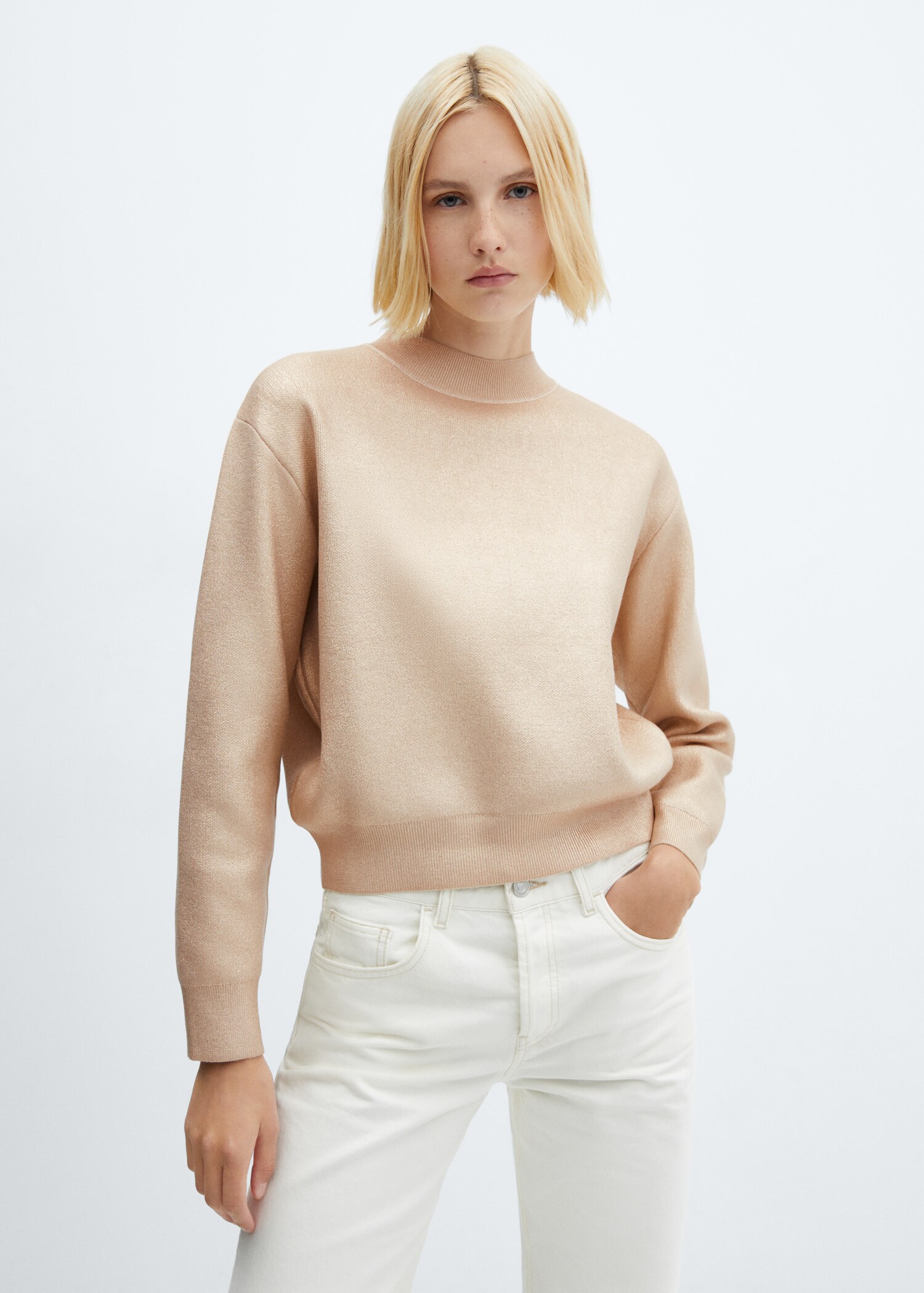 Rundhals-Pullover Foil - Mittlere Ansicht