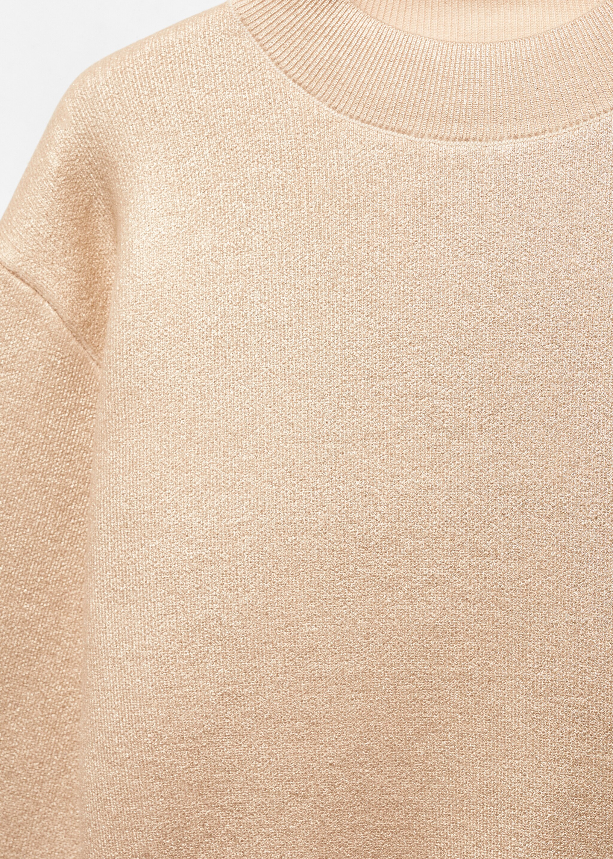 Foil round-neck sweater - Details of the article 8, Gold. Ref: 57009127-00.