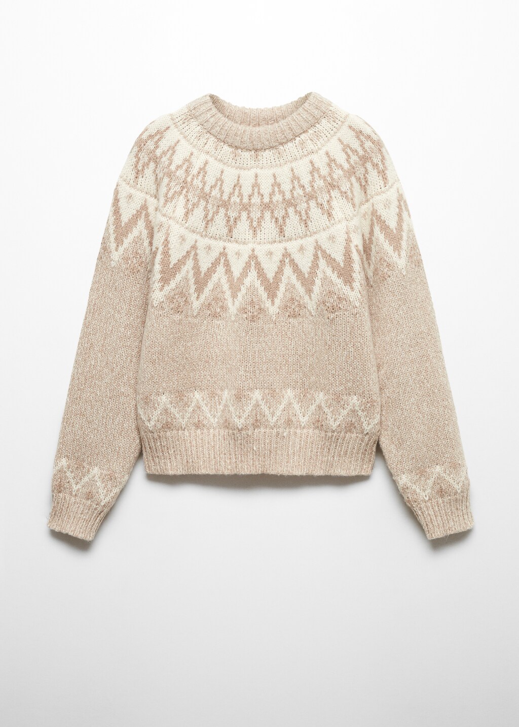 Crew neck sweater with trim - Women | MANGO OUTLET USA Crew neck sweater with trim - Women | MANGO OUTLET USA
