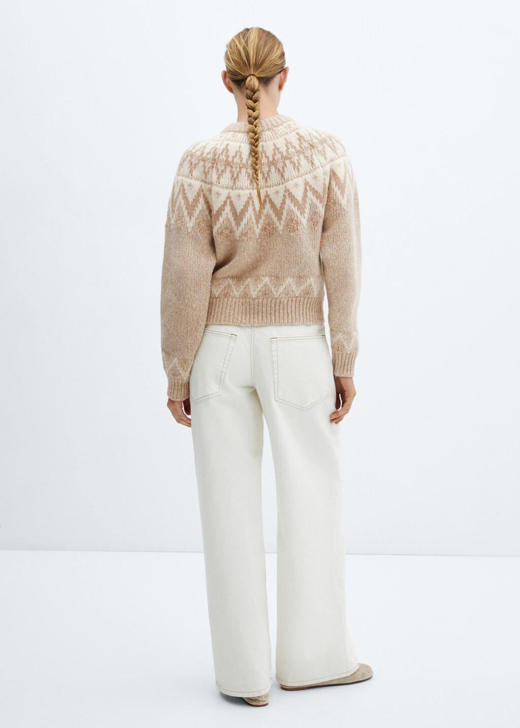 Crew neck sweater with trim - Women | MANGO OUTLET USA Crew neck sweater with trim - Women | MANGO OUTLET USA