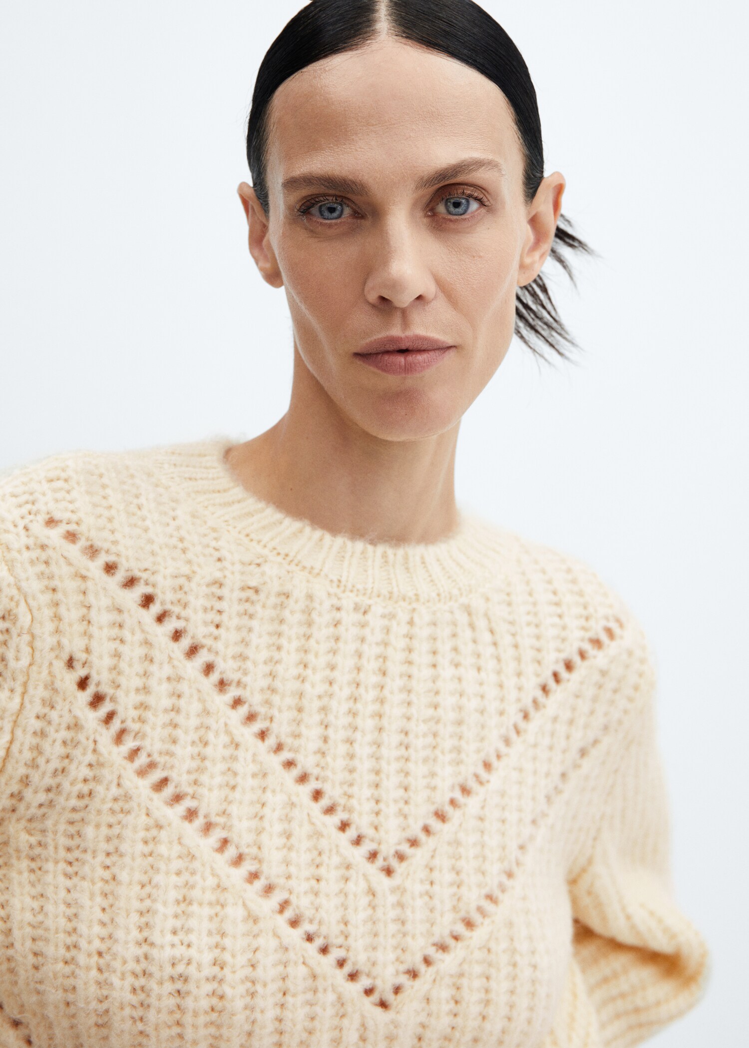 Open work-detail sweater - Details of the article 1
