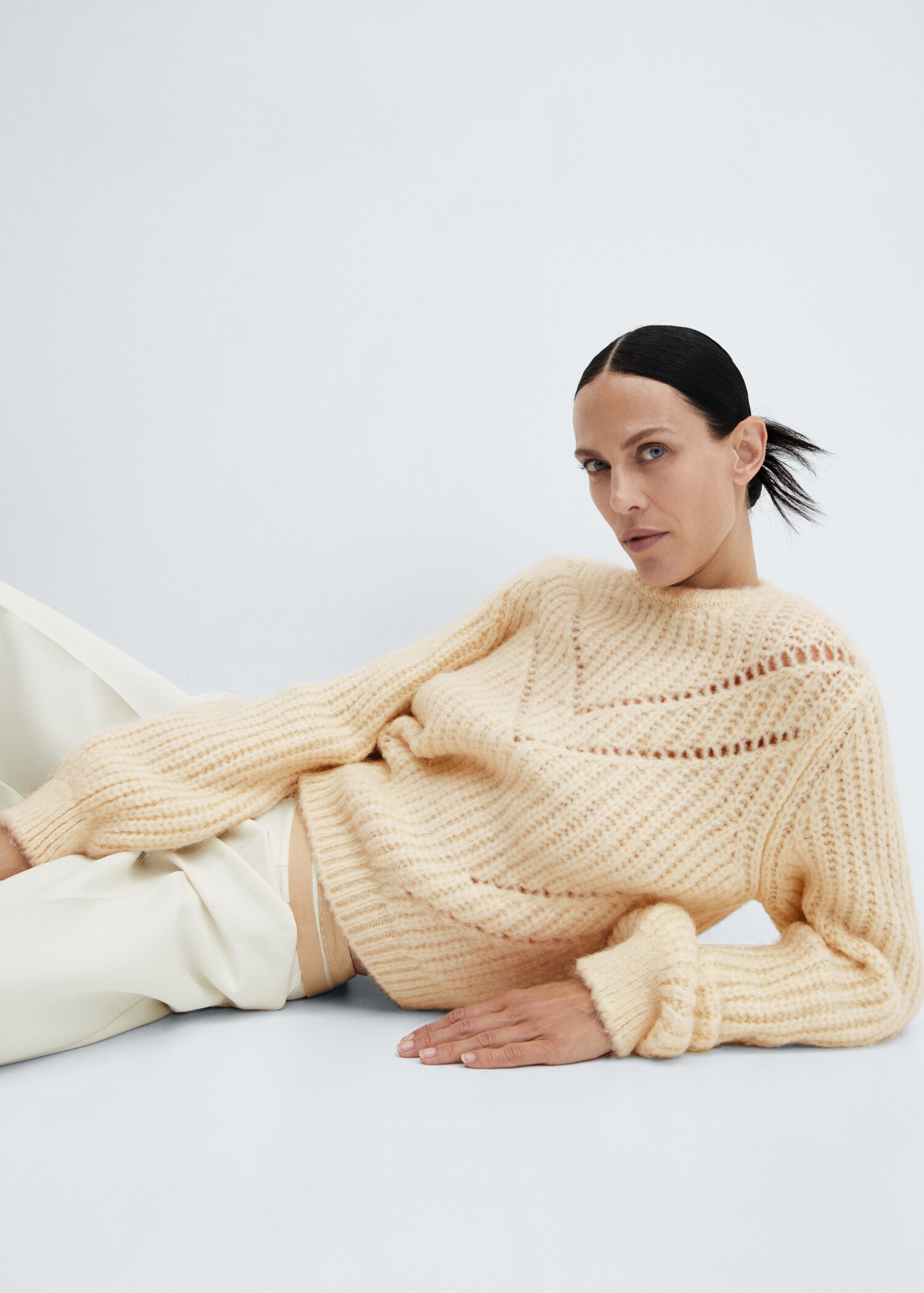 Open work-detail sweater - Details of the article 2