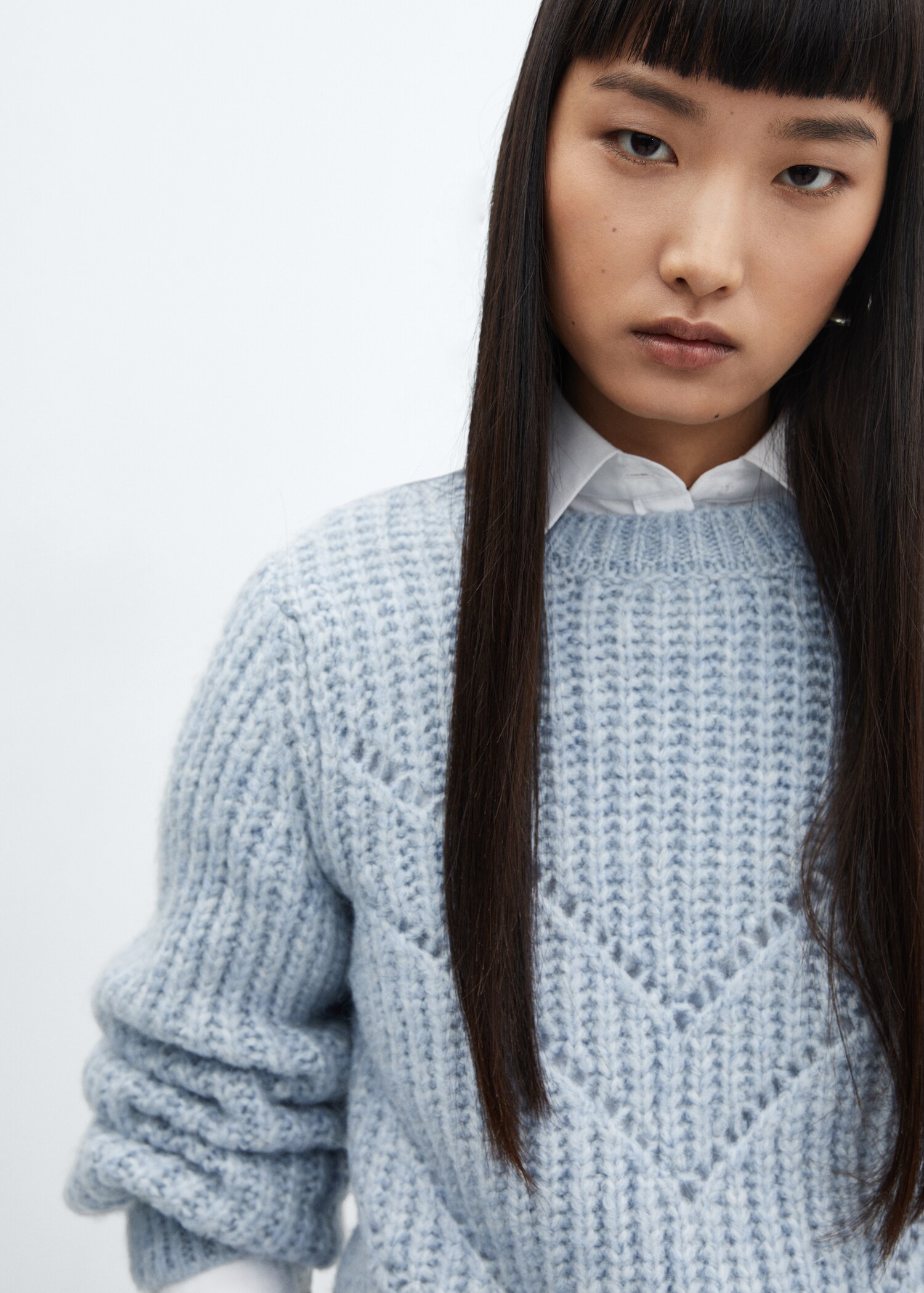 Open work-detail sweater - Details of the article 1