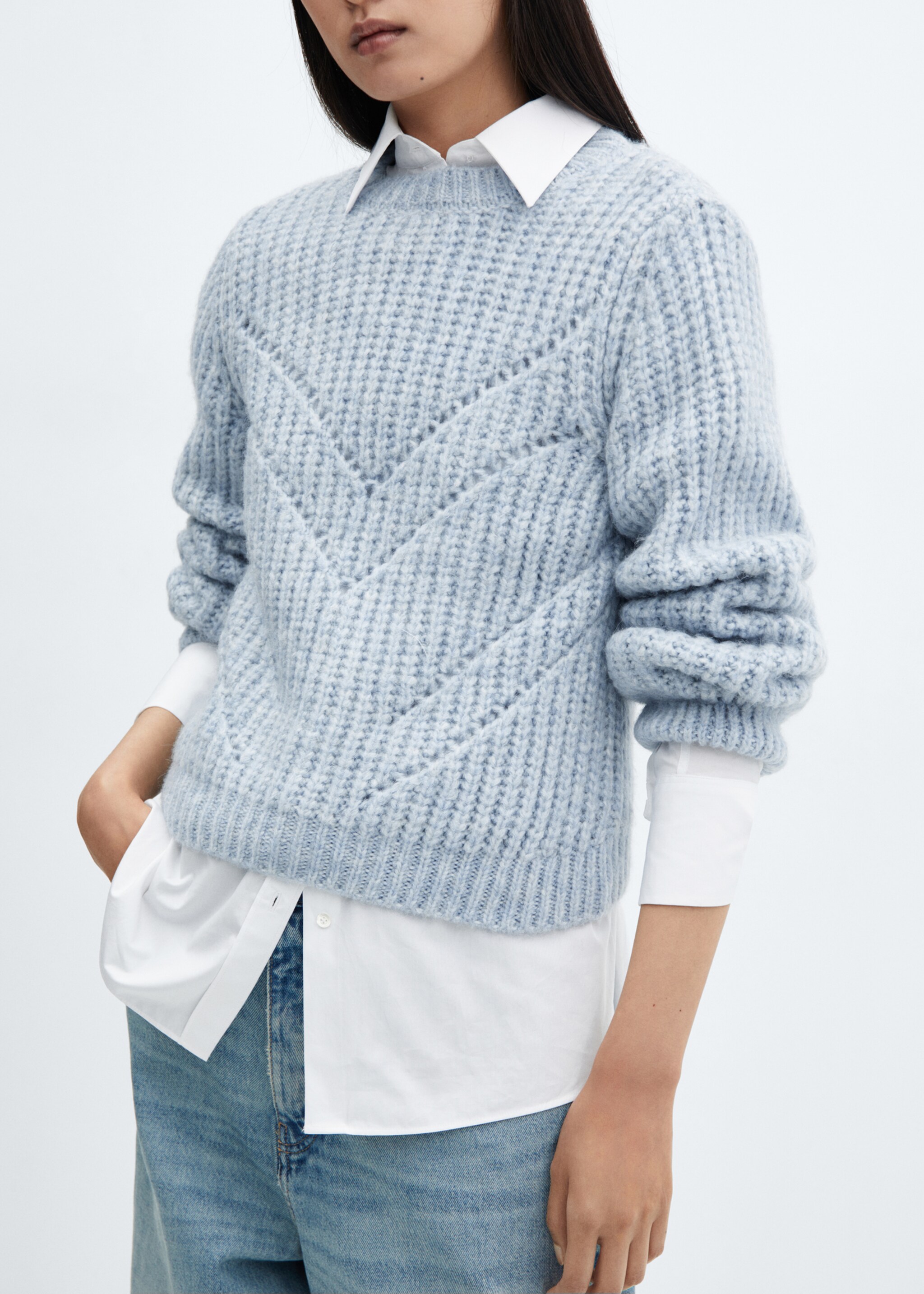 Open work-detail sweater - Details of the article 6