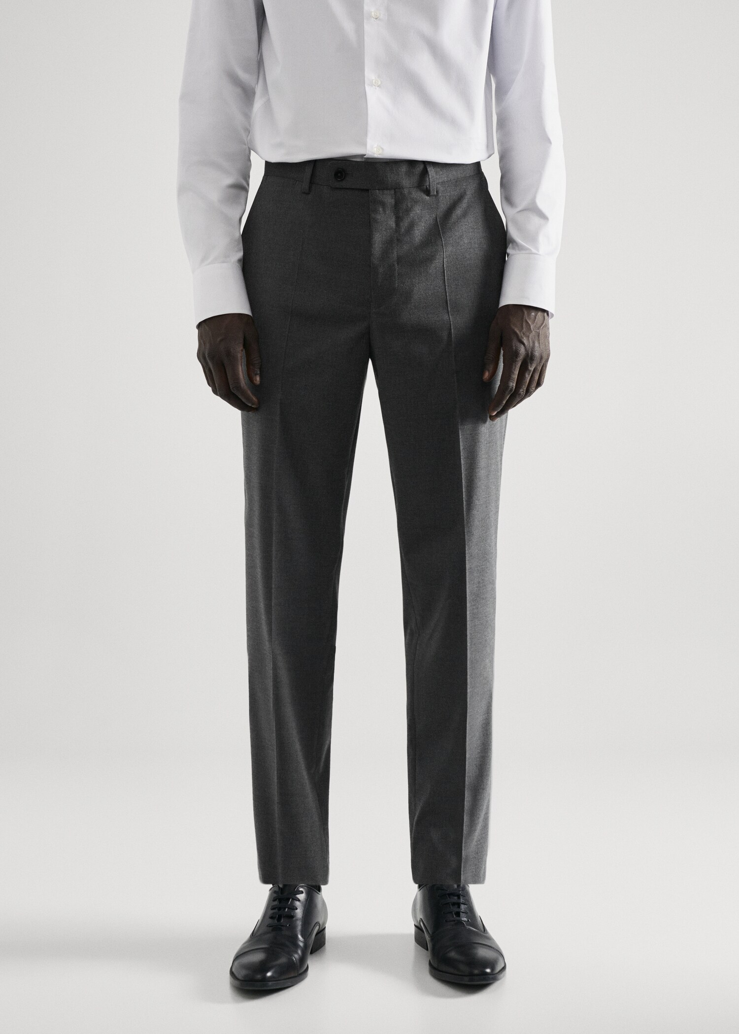 Stretch fabric slim-fit suit pants - Medium plane