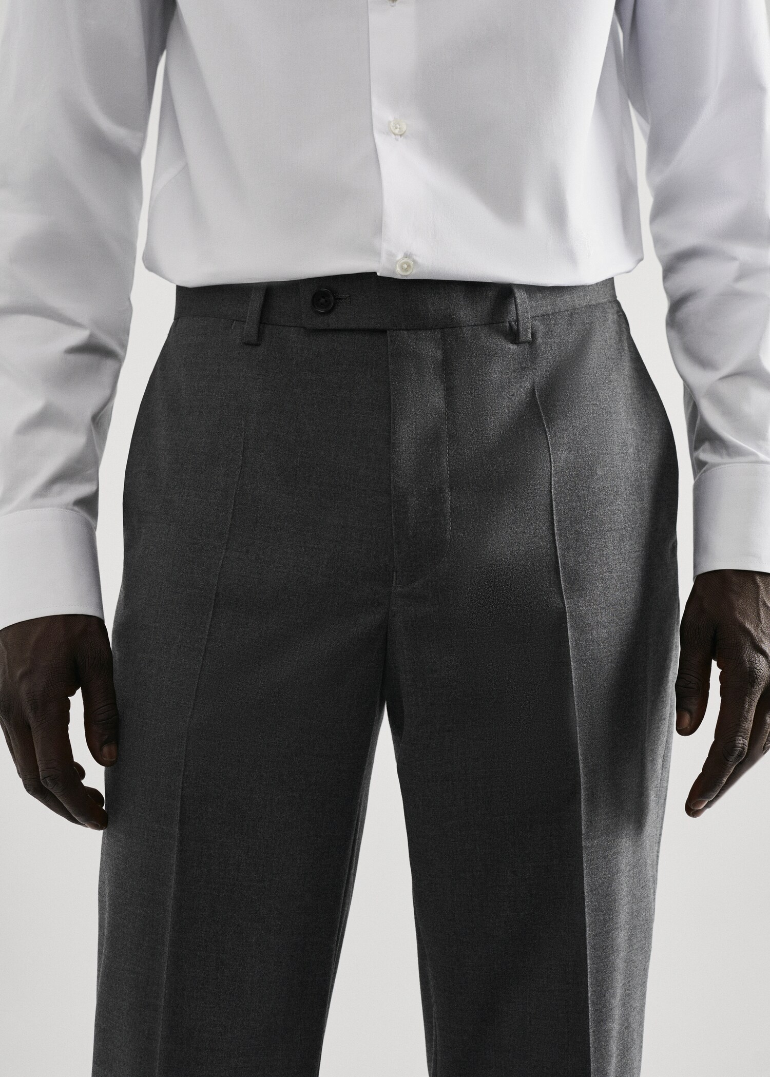 Stretch fabric slim-fit suit pants - Details of the article 1