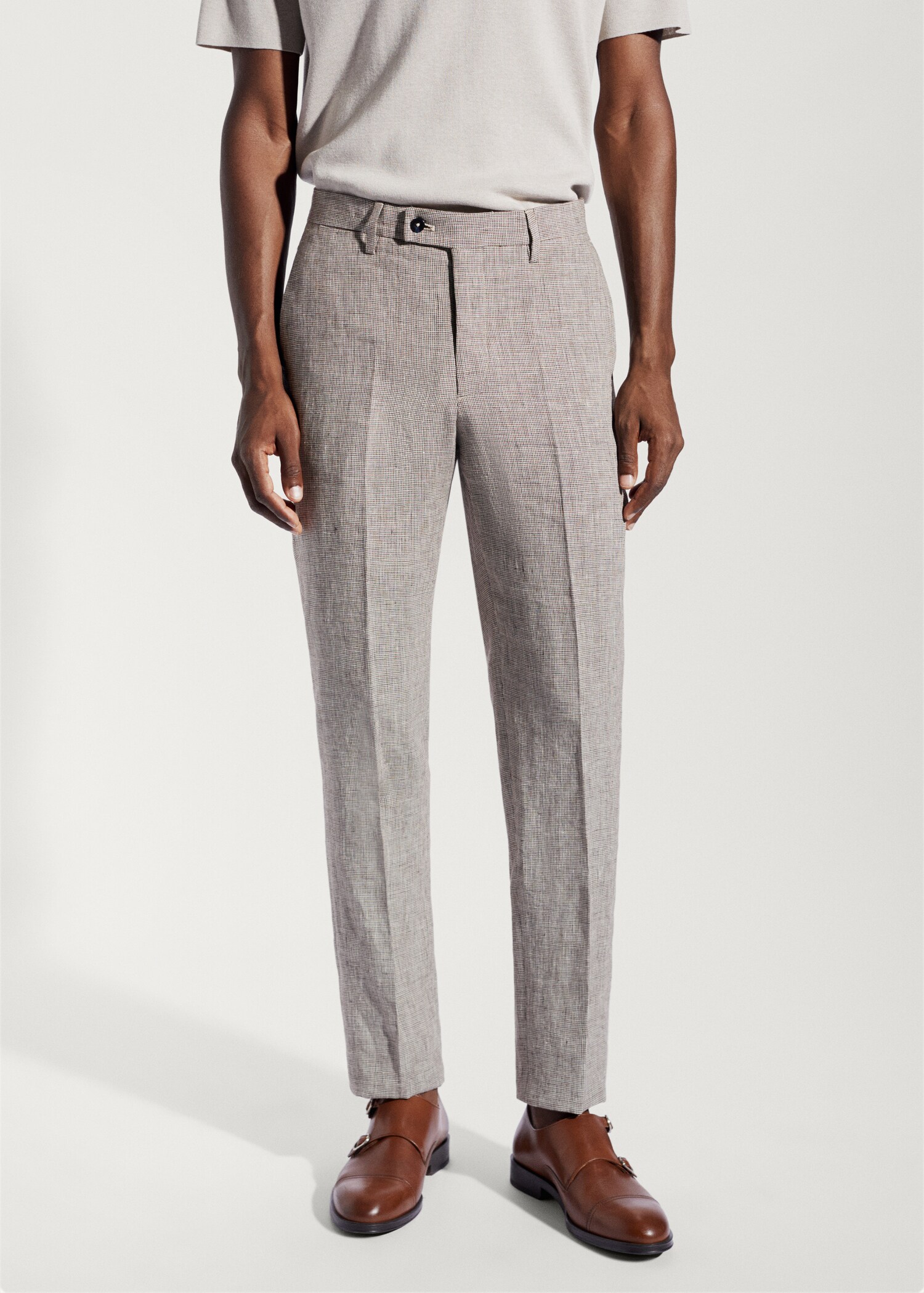 100% linen suit trousers - Medium plane