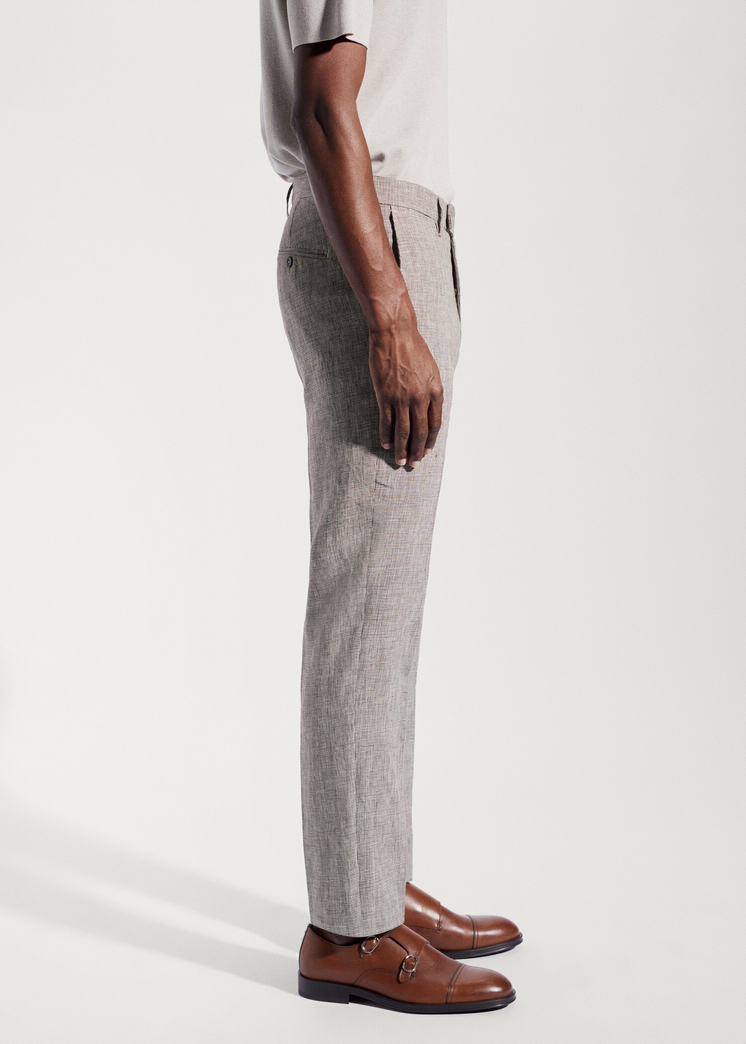 100% linen suit trousers - Details of the article 2