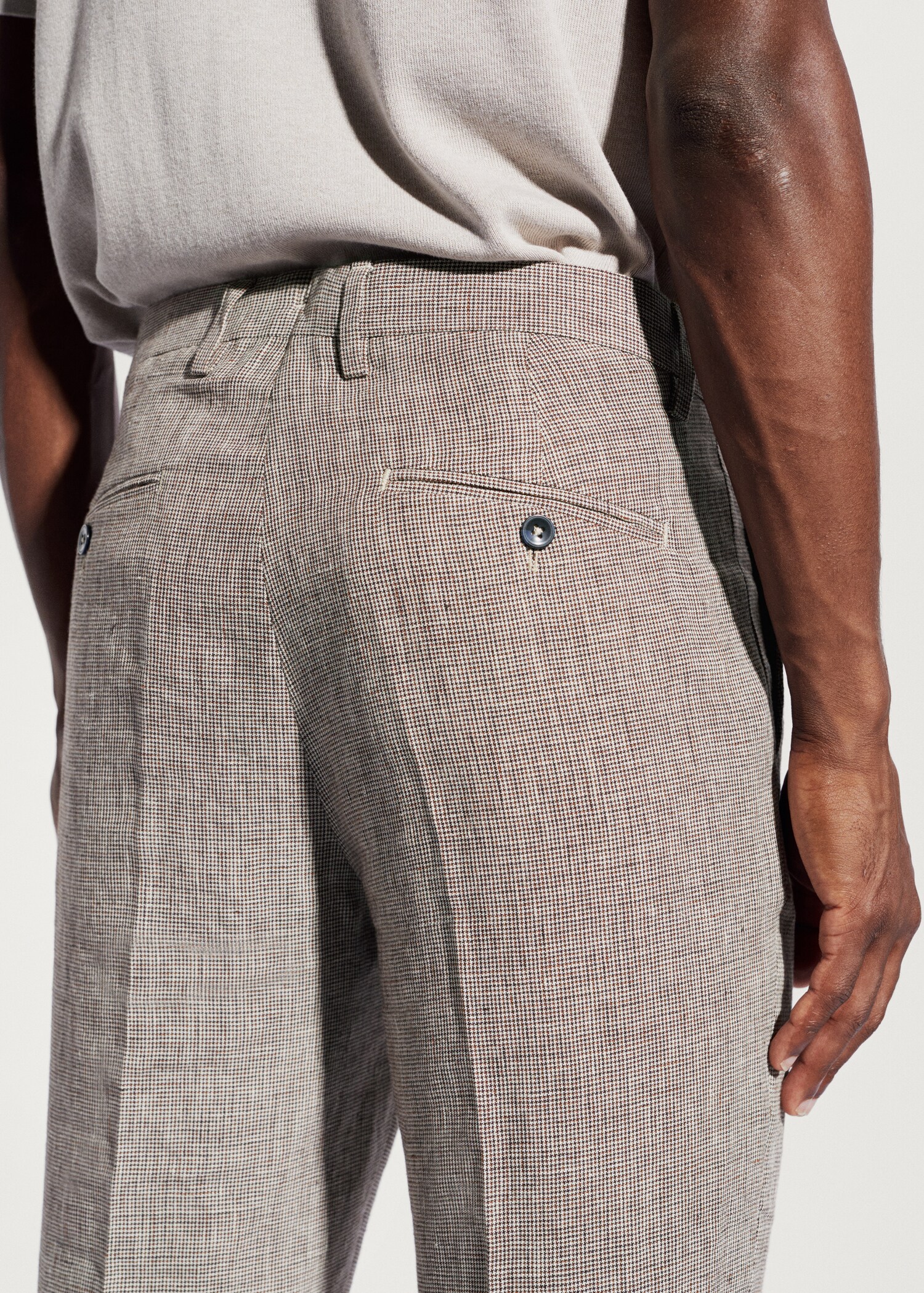 100% linen suit trousers - Details of the article 4