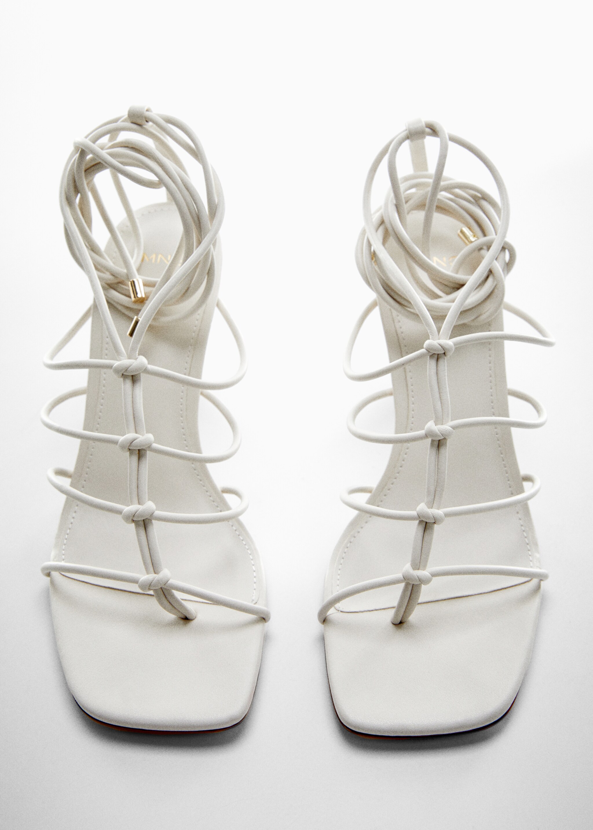 Strappy heeled sandals - Details of the article 5, Ecru. Ref: 57010042-00.