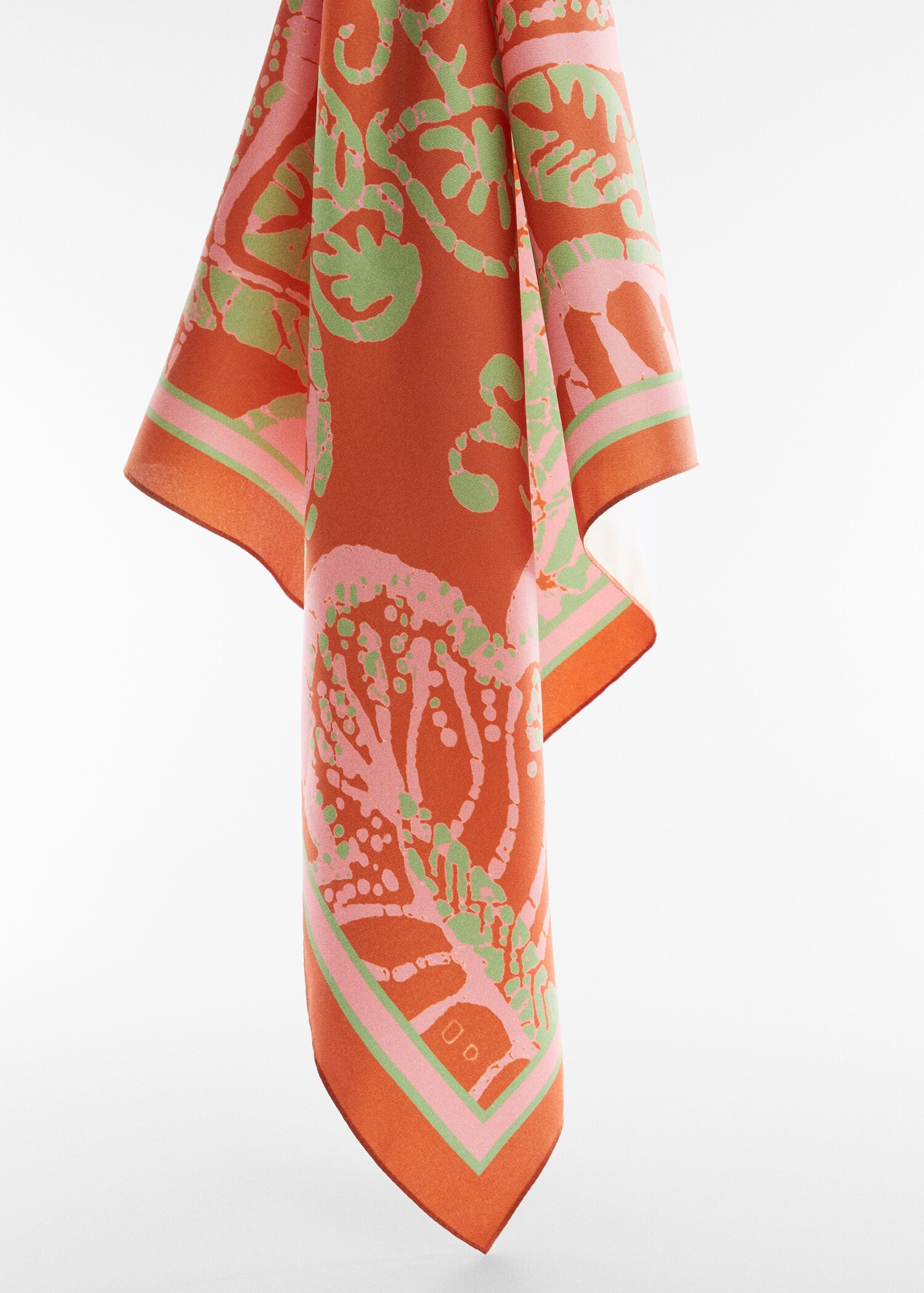 Leaf-print scarf - Medium plane