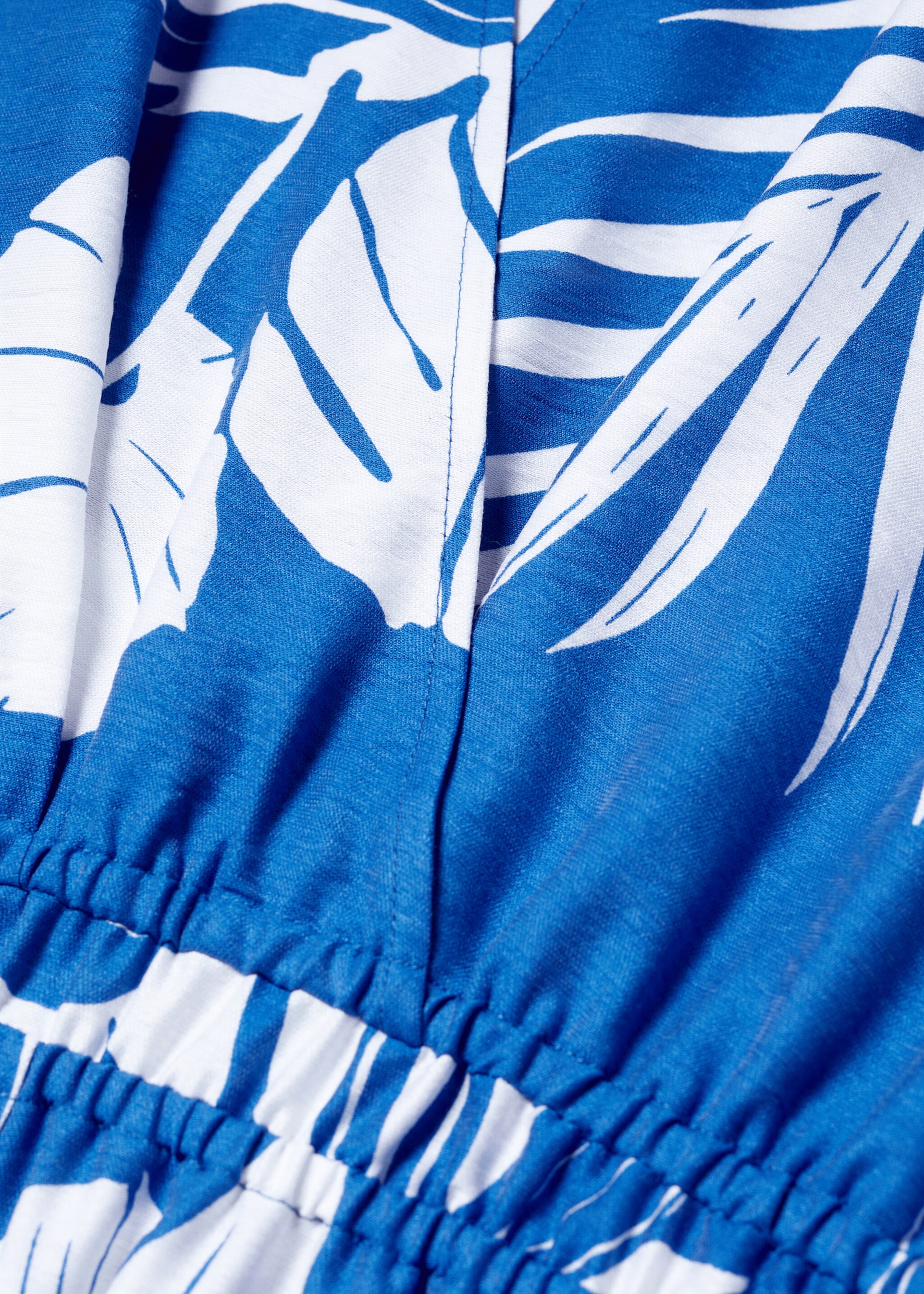 Tropical print jumpsuit - Details of the article 8, Blue. Ref: 57010207-00.