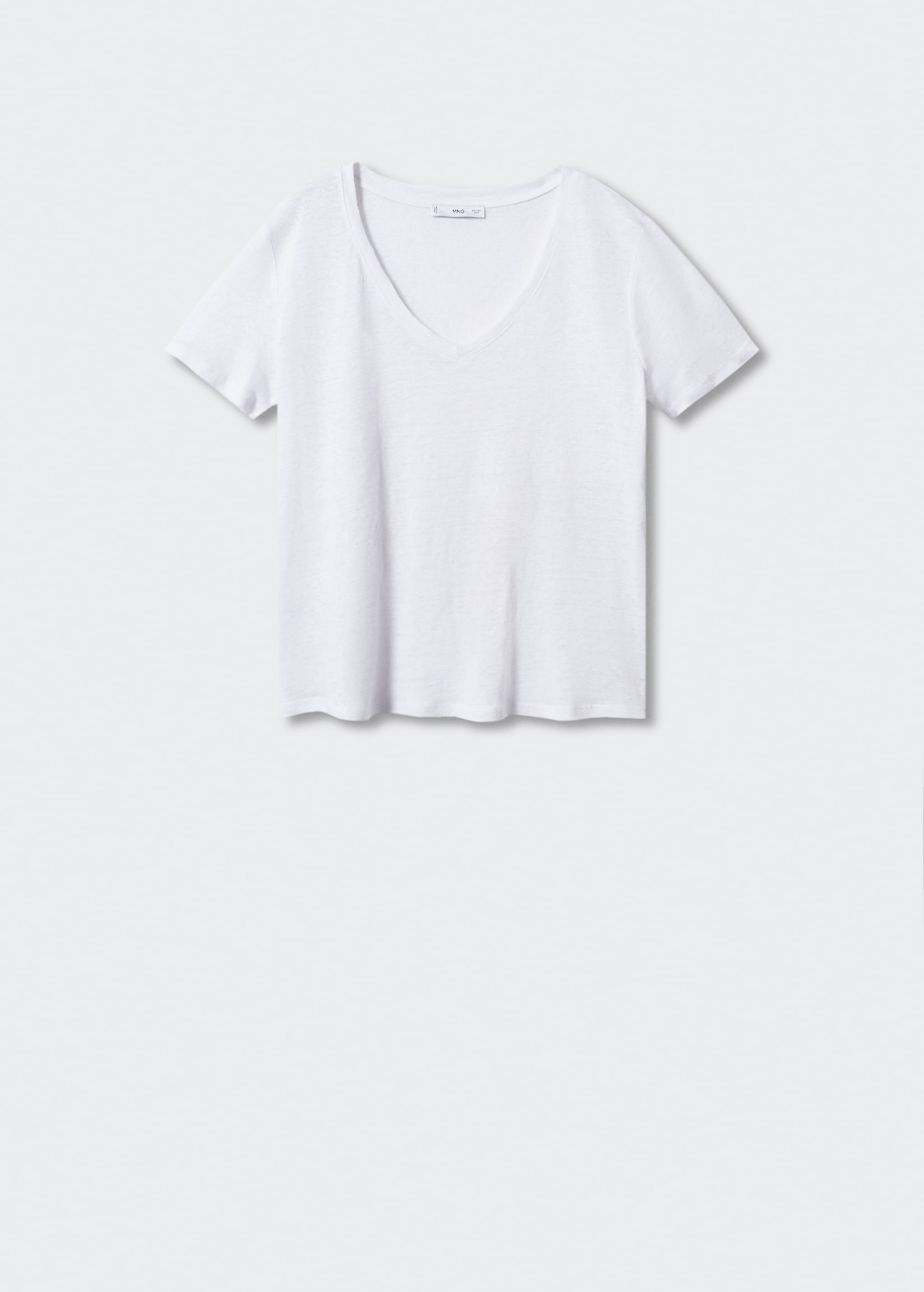 Leinen-T-Shirt mit V-Ausschnitt - Artikel ohne Model