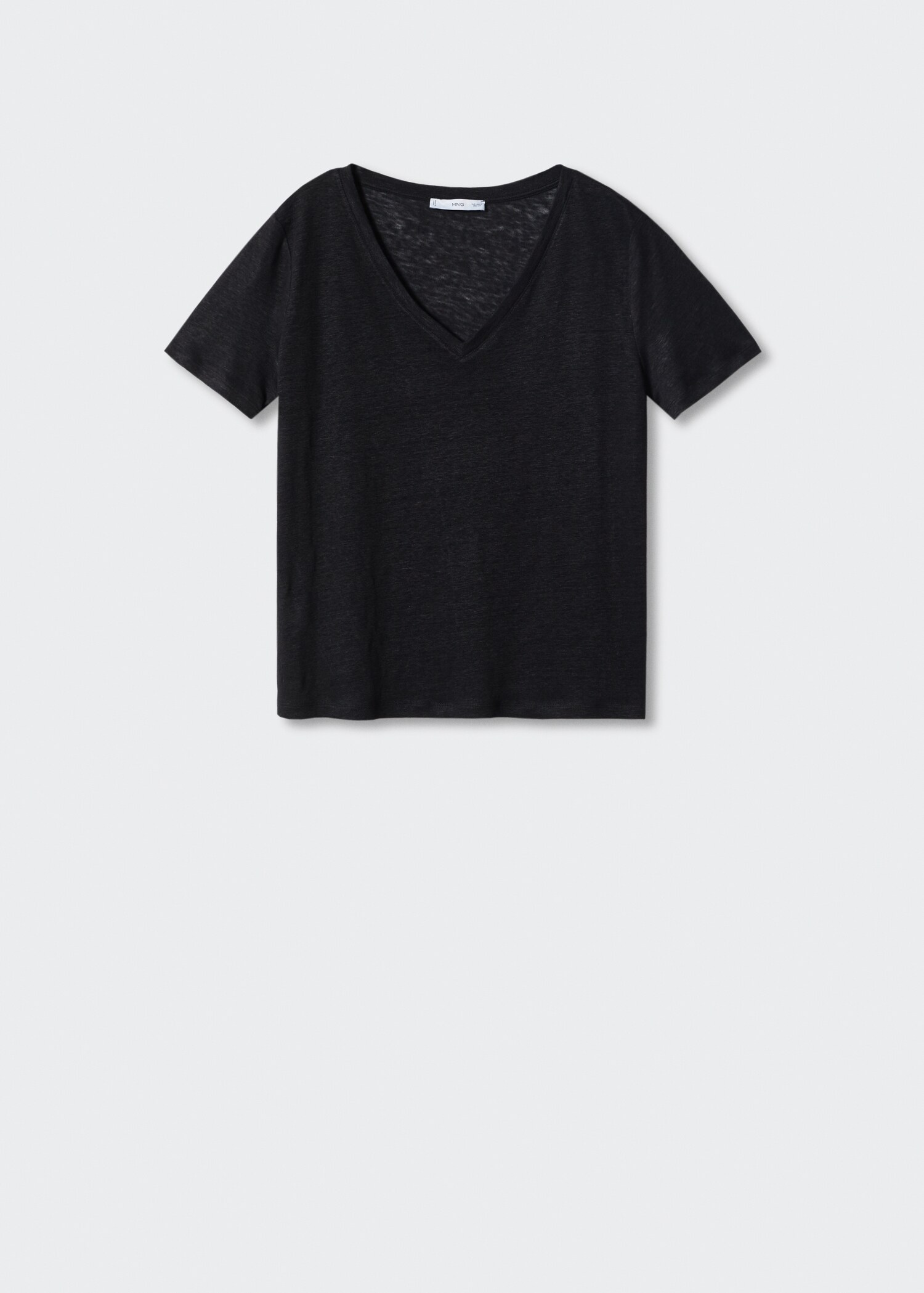 V-neck linen t-shirt - Article without model