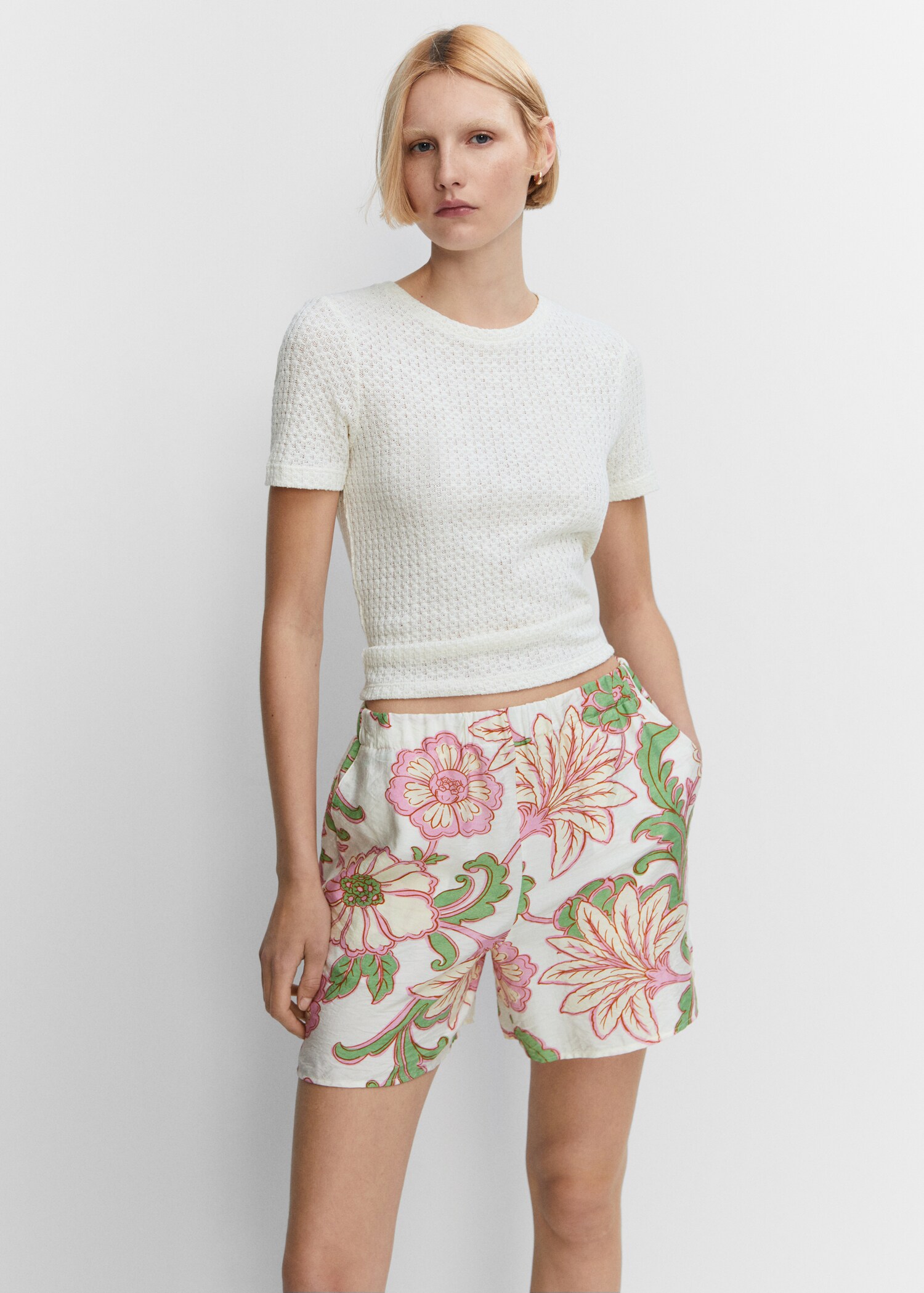 Floral-print shorts - Details of the article 2