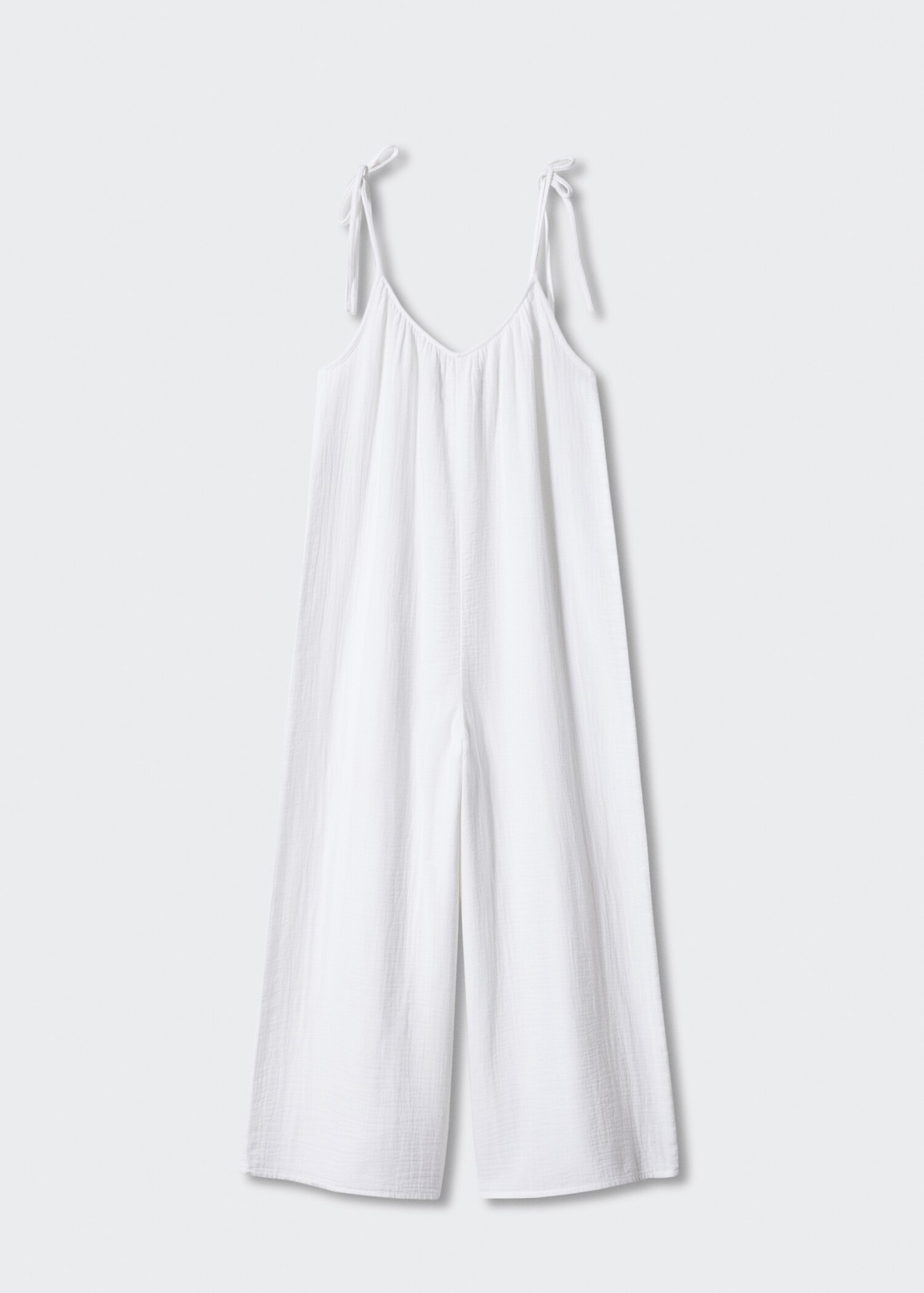 Textured jumpsuit with bows - Article without model