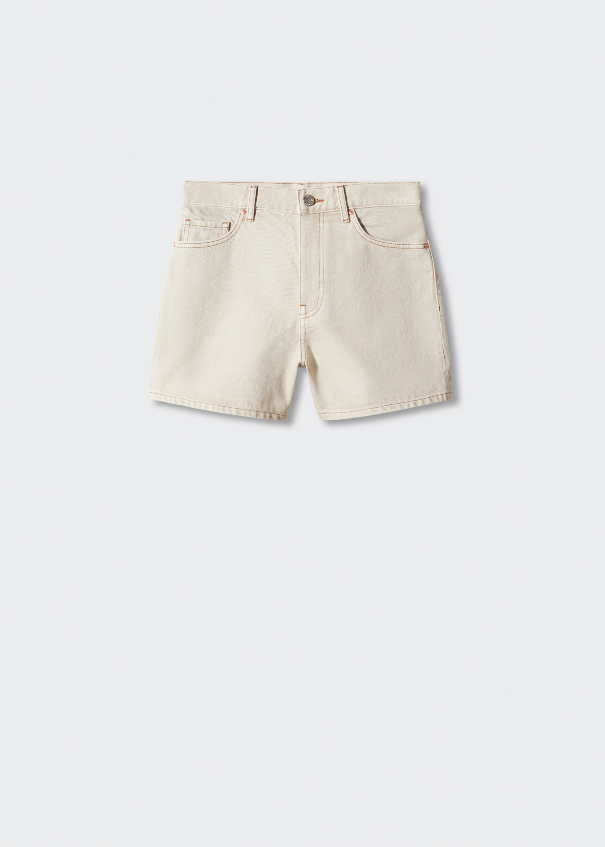 High-rise denim shorts - Article without model, Sand. Ref: 57010292-00.