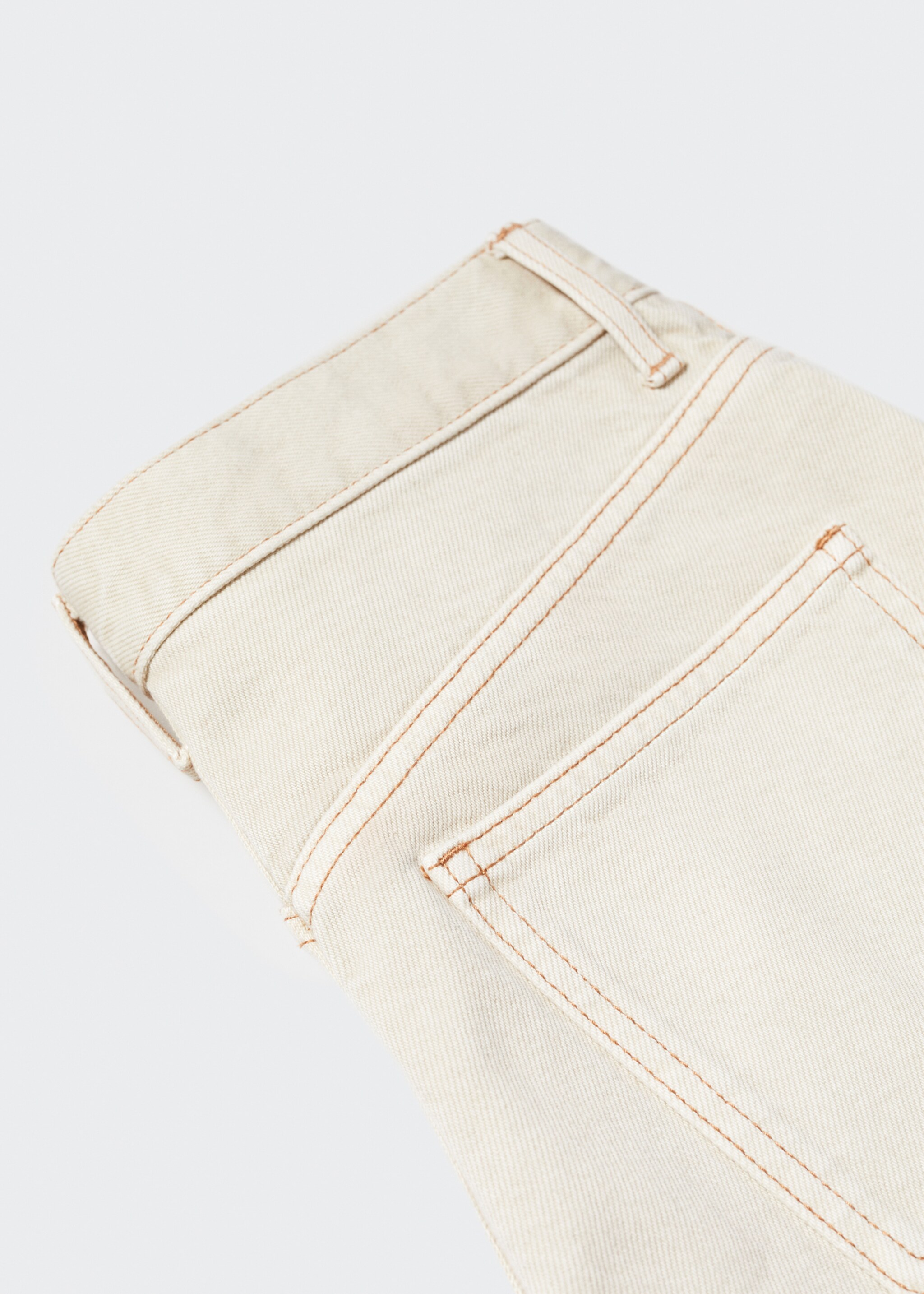 High-rise denim shorts - Details of the article 8, Sand. Ref: 57010292-00.