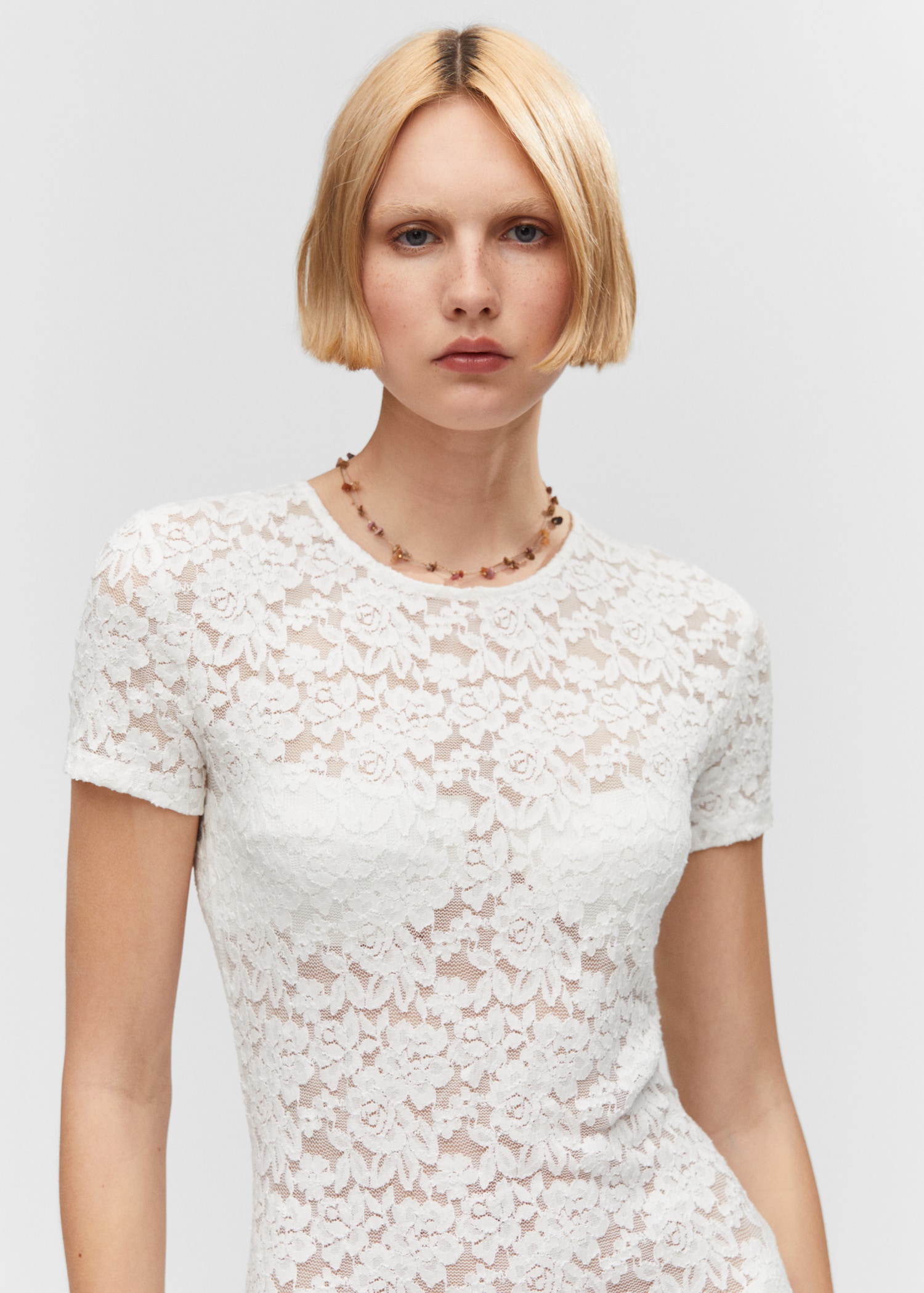 Mango Robe Guipure Robe Courte Guipure Femme MANGO