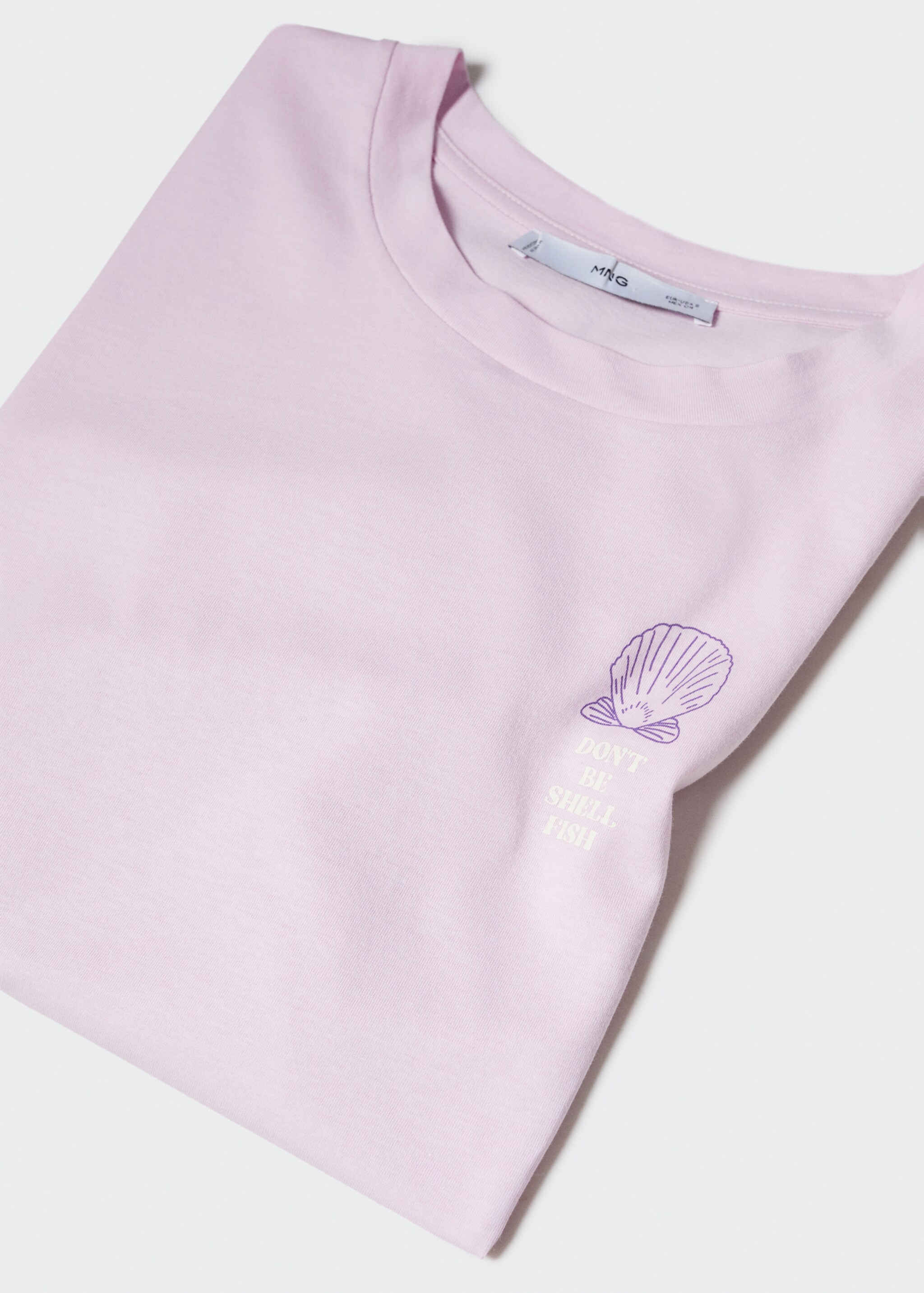 Printed cotton-blend t-shirt - Details of the article 8, Pink. Ref: 57010317-00.