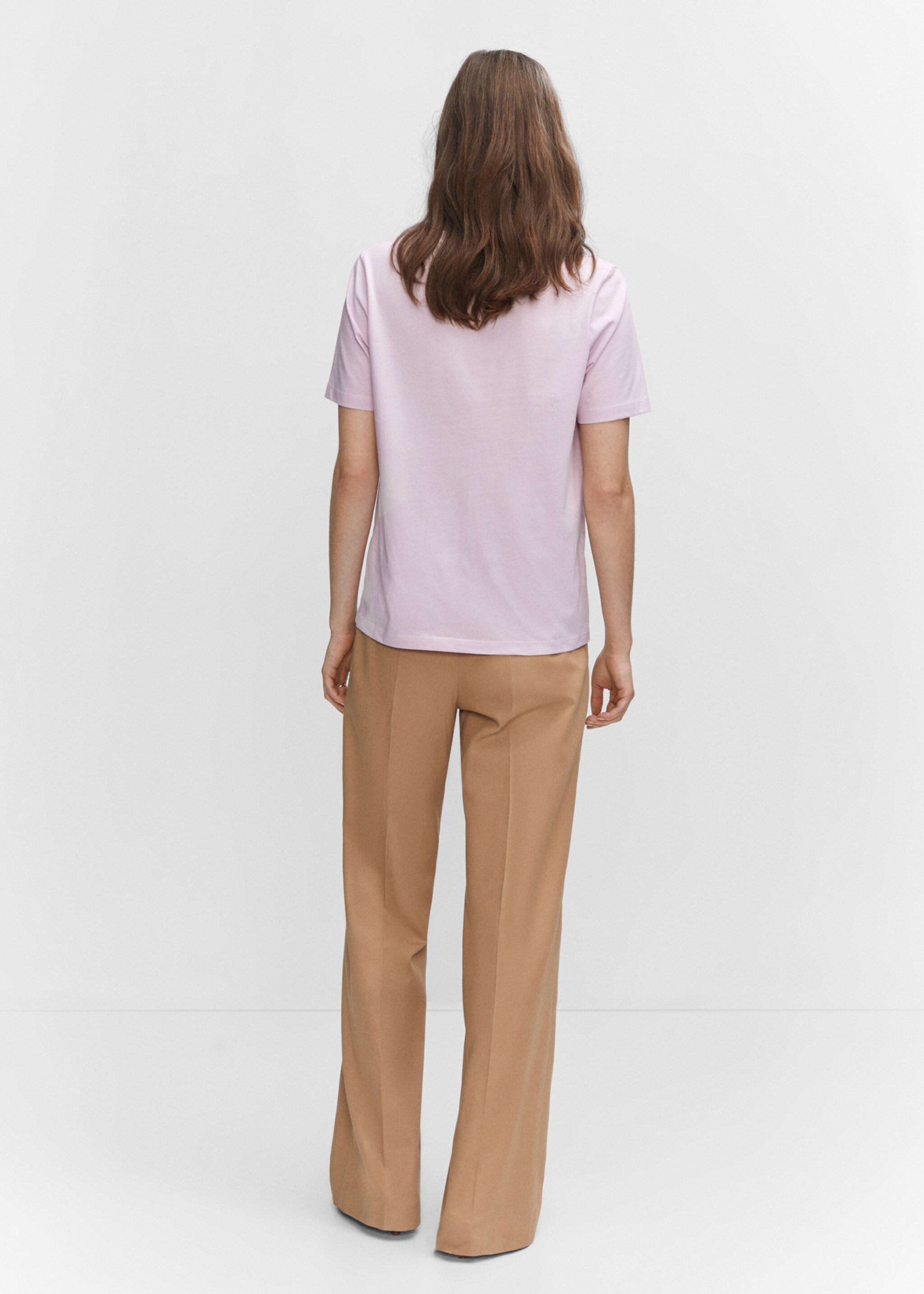 Printed cotton-blend t-shirt - Reverse of the article, Pink. Ref: 57010317-00.