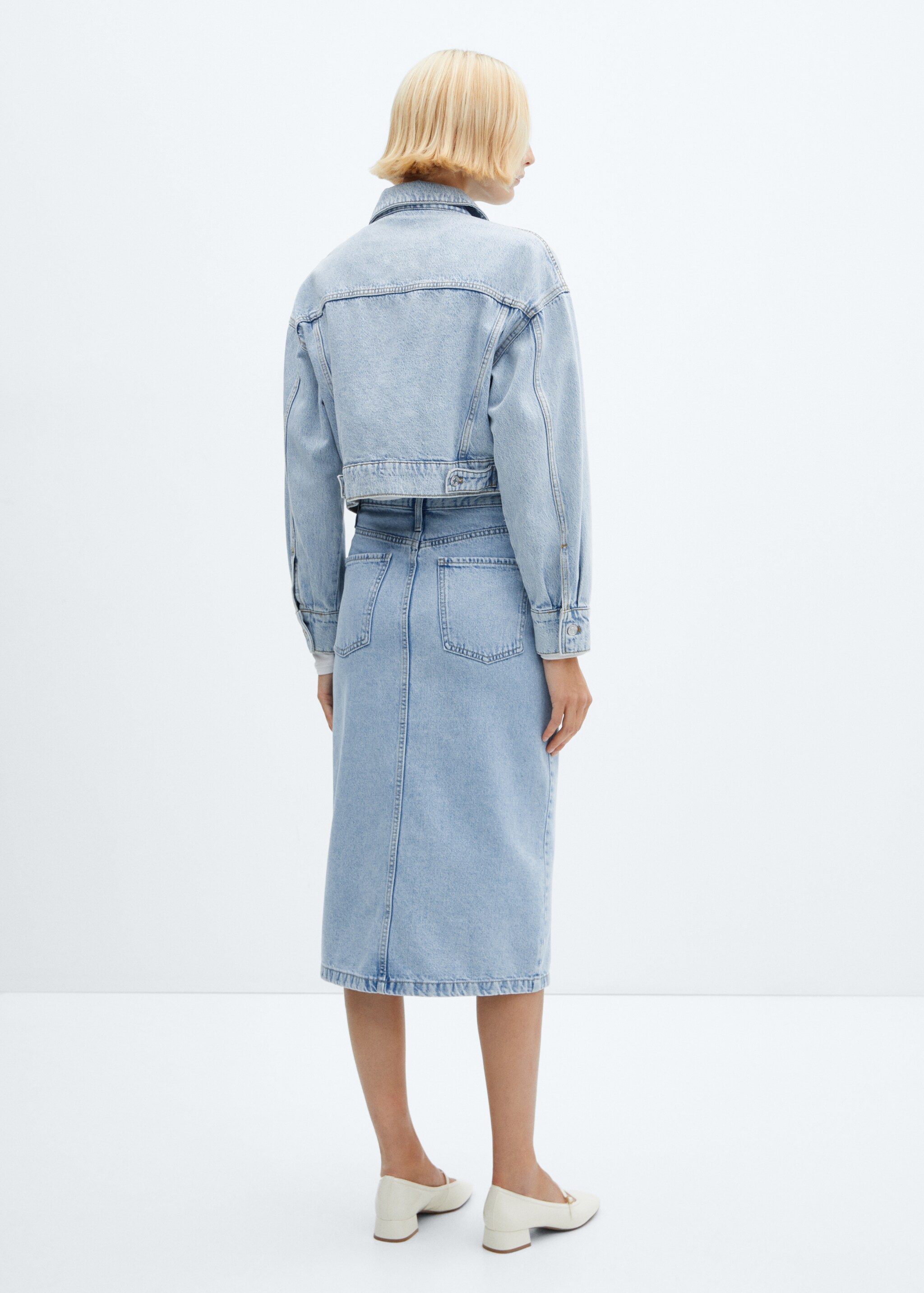 Cropped denim jacket - Reverse of the article