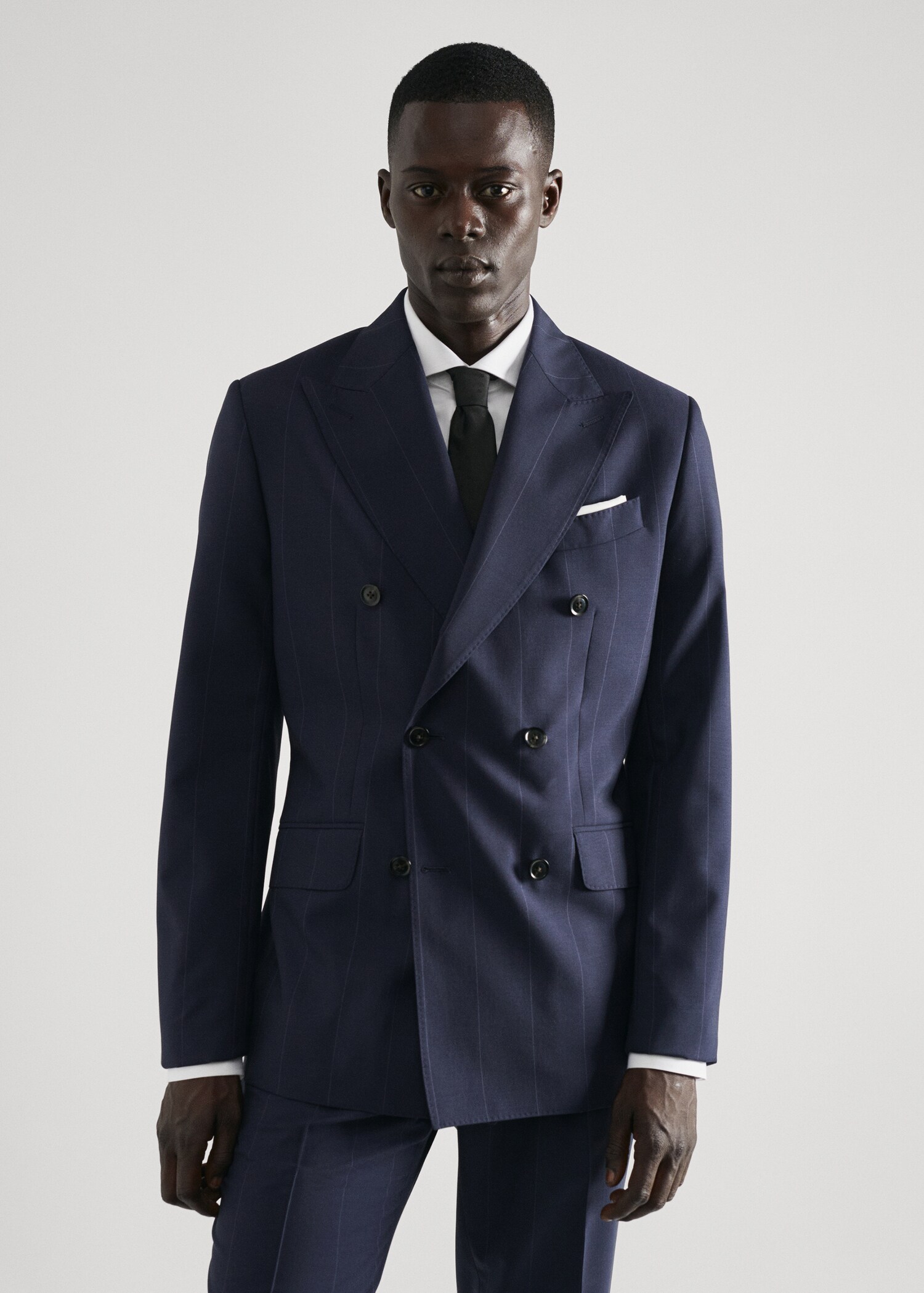 Virgin wool double-breasted suit jacket - Medium plane