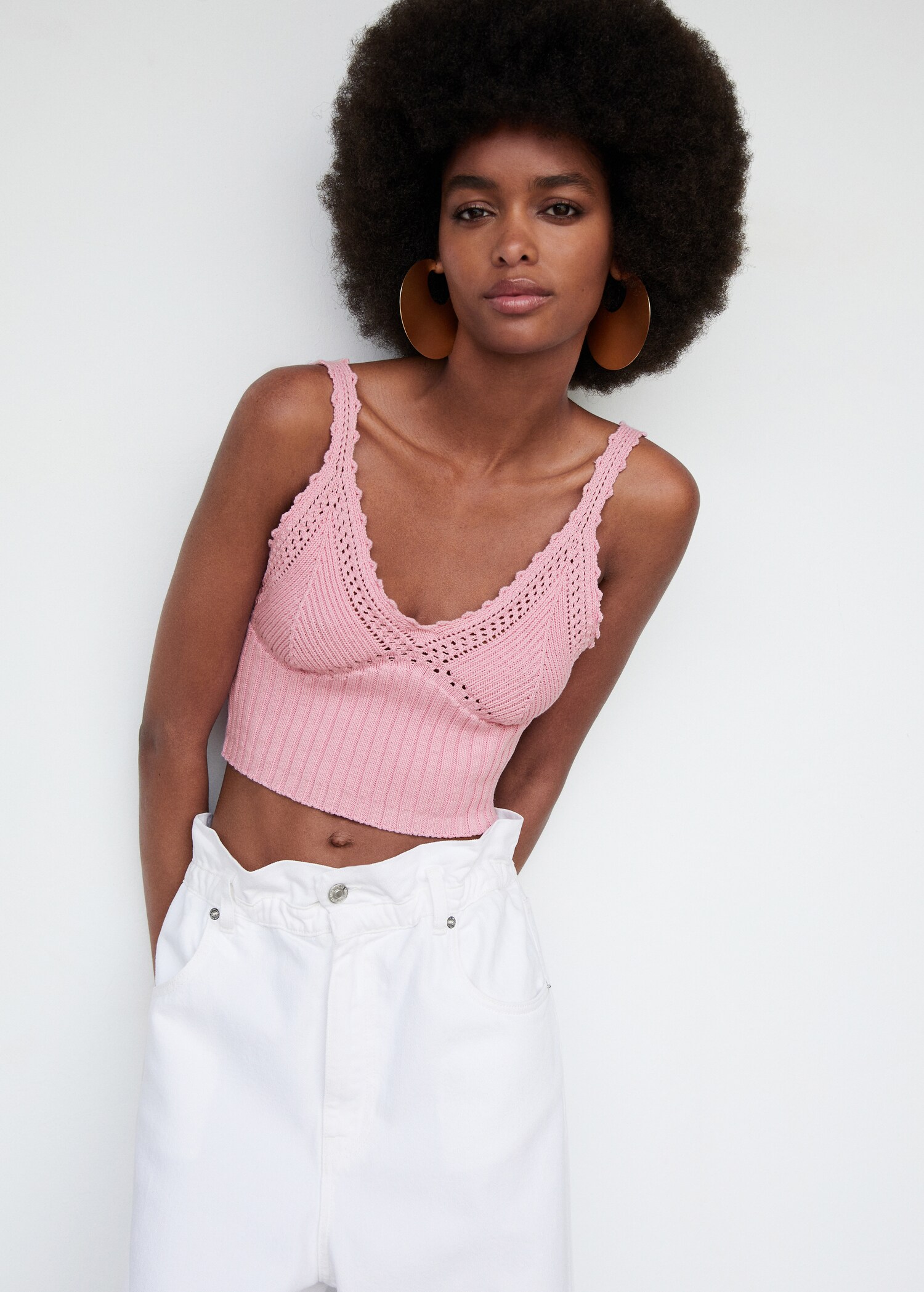 Gebreide crop top - Middenvlak