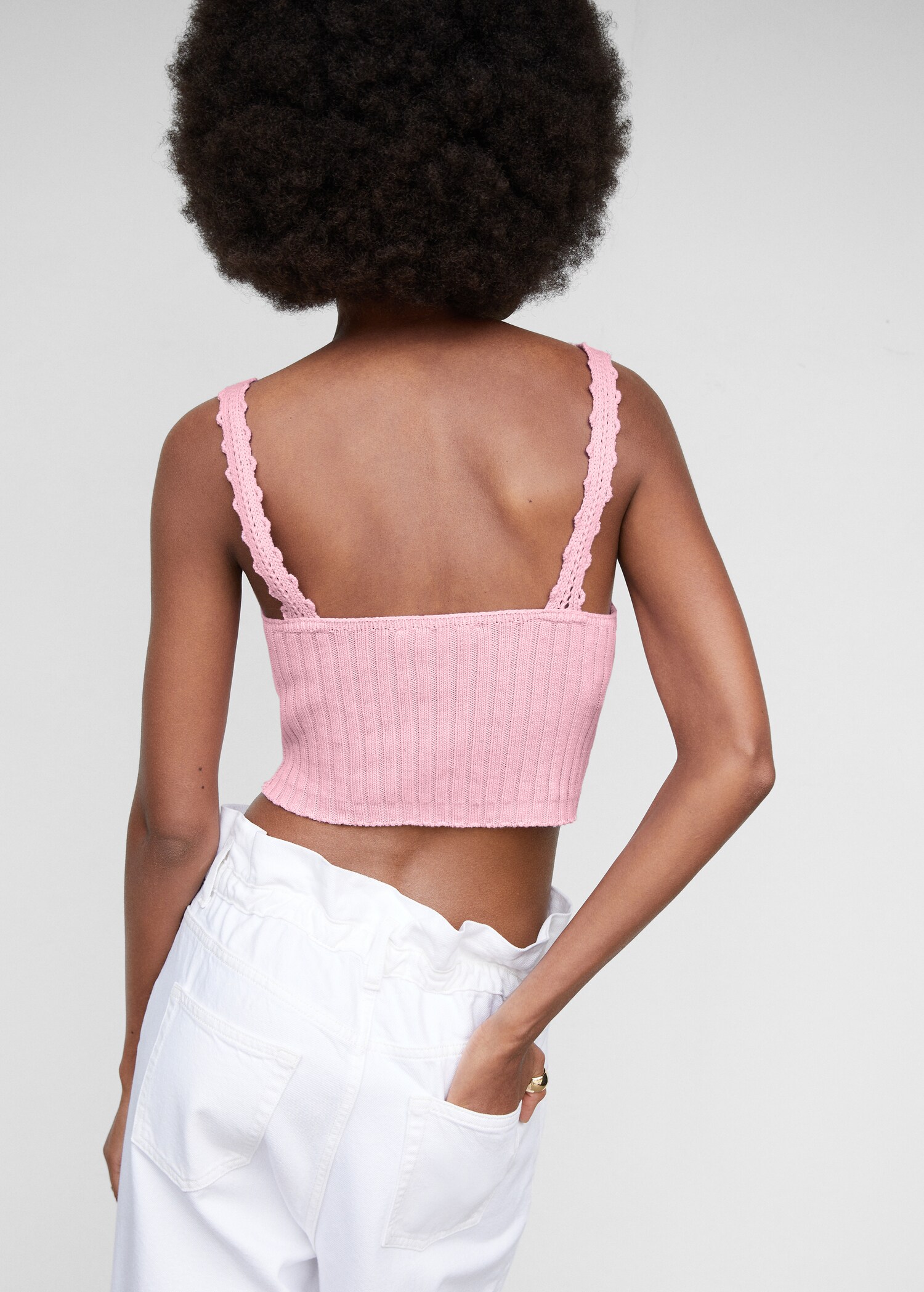 Gebreide crop top - Achterkant van het artikel