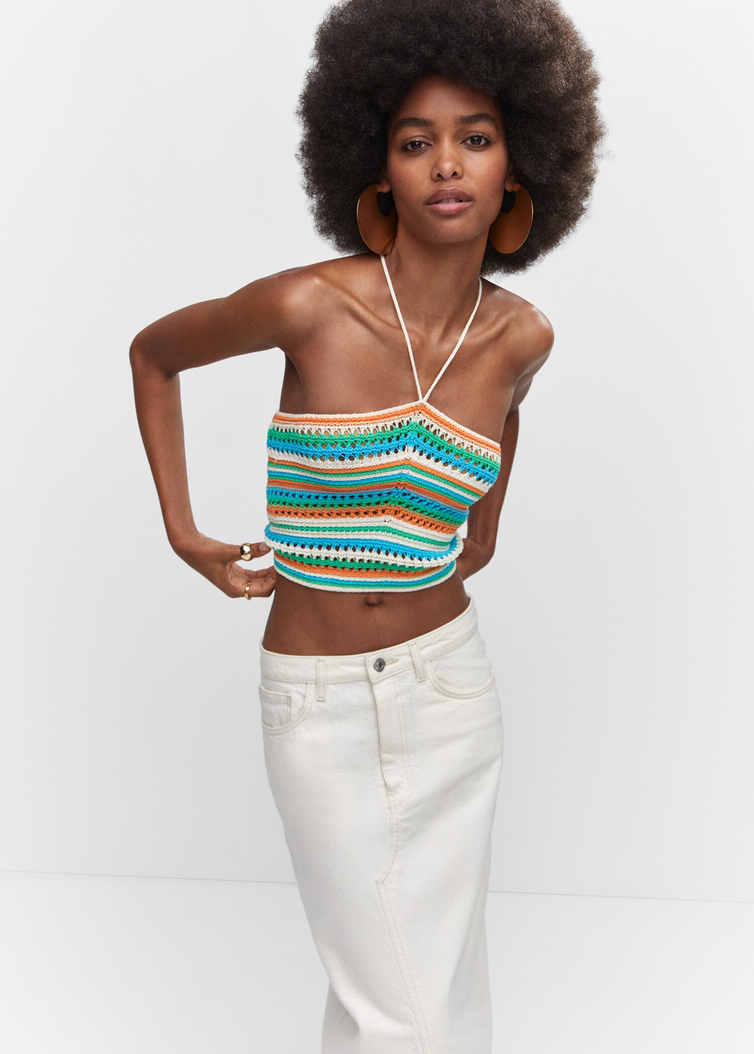 Halter neck crochet top - Medium plane